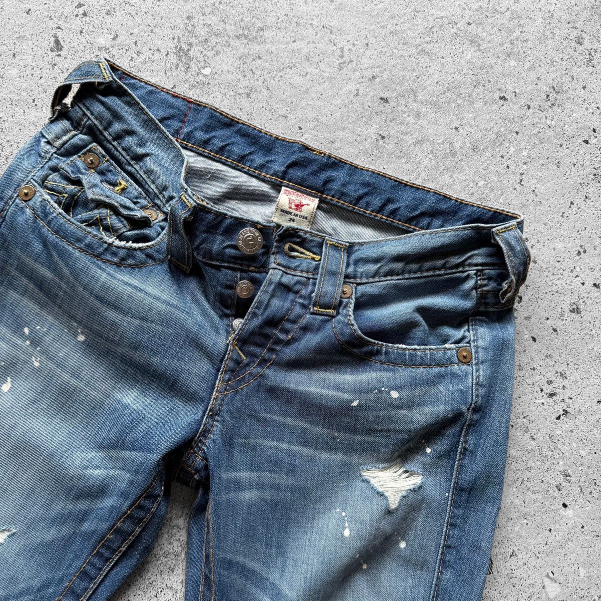 True Religion × Vintage True Religion Vintage Distressed Denim Jeans Made in USA Size 24" / US 00 / IT 34 - 7 Thumbnail