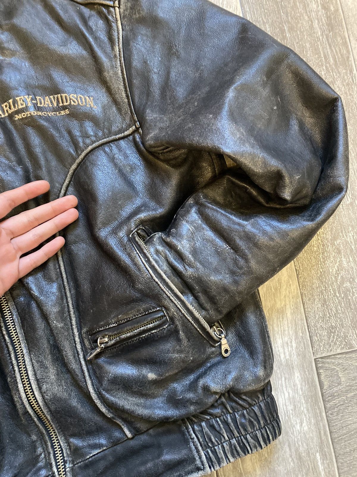 Harley Davidson × Vintage 1993 Harley Davidson vintage leather jacket racing Size US L / EU 52-54 / 3 - 9 Thumbnail