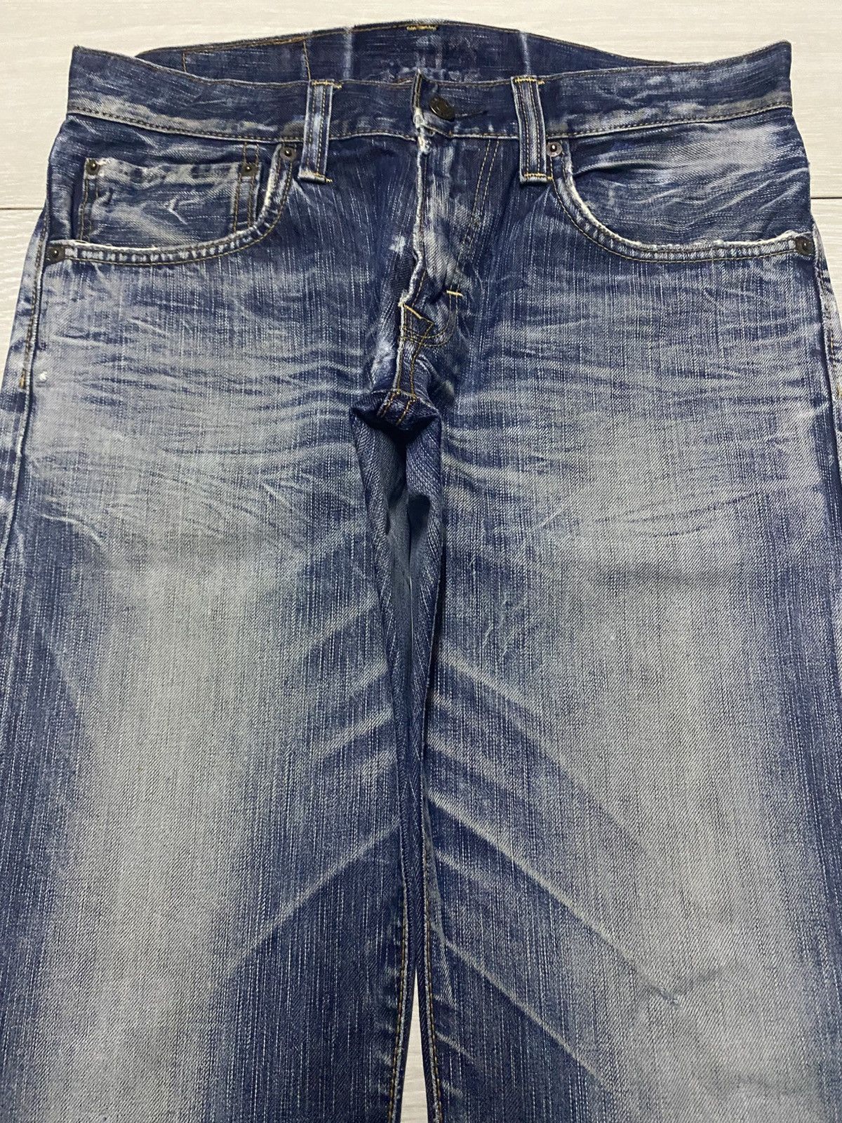 Junya Watanabe Vintage Edwin 503 Faded Wash Distressed Loose Jeans Size US 32 / EU 48 - 3 Thumbnail