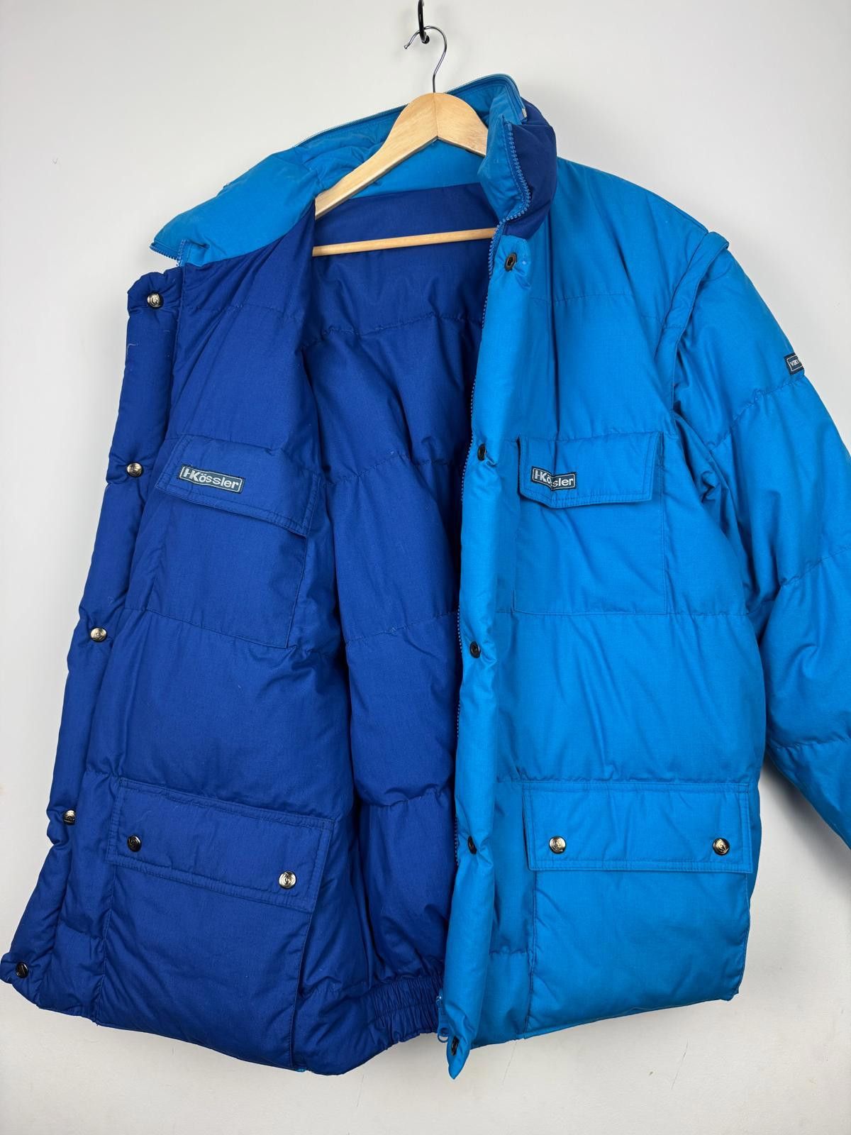 Other Vintage Duck Down Blue Reversible Puffer Jacket - 2XL Size US XXL / EU 58 / 5 - 3 Thumbnail