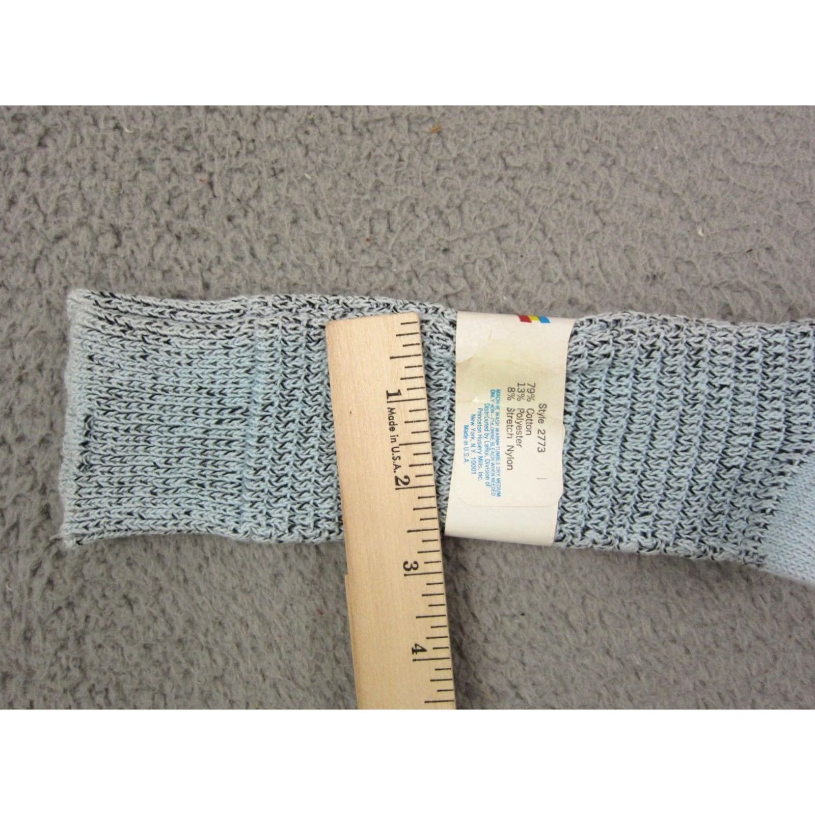 Vintage VINTAGE LeRoi Socks Mens 9-11 Blue Cable Crew USA 90s Made in USA Kn ee High Casual Cotton Polyester Size ONE SIZE - 7 Thumbnail
