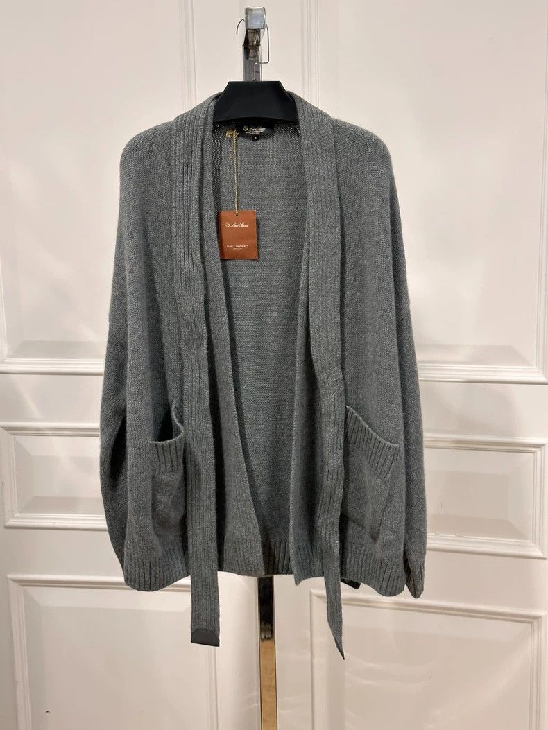Loro Piana LORO PIANA Gray cashmere knit cardigan Size US S / EU 44-46 / 1 - 1 Thumbnail