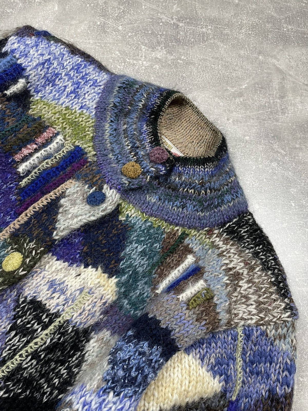 Japanese Brand × Vintage Vintage Handknit Chinese 90s Shanghai Cardigan Sweater Size XL / US 12-14 / IT 48-50 - 5 Thumbnail