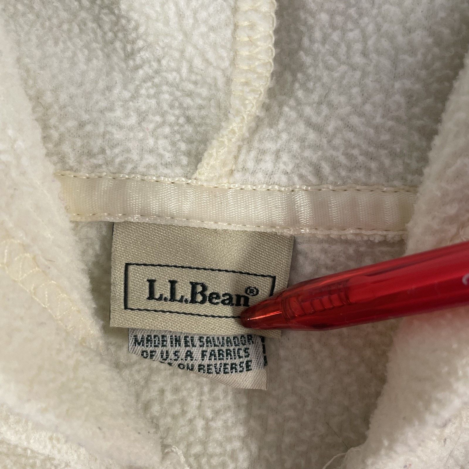 L.L. Bean L.L.Bean Women's Full Zip Fleece Hoodie Cream Midlayer M Size M / US 6-8 / IT 42-44 - 3 Thumbnail