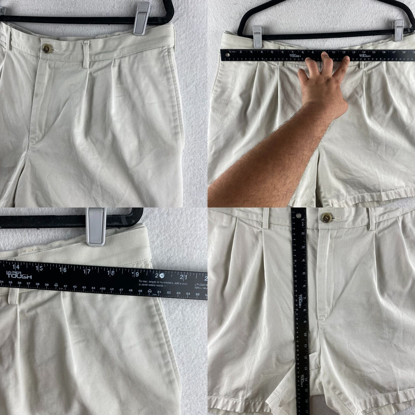 Lands' End Lands' End Shorts Mens 40 Beige Traditional Fit Chino Slash Pocket Pleated Front Size US 40 / EU 56 - 8 Thumbnail