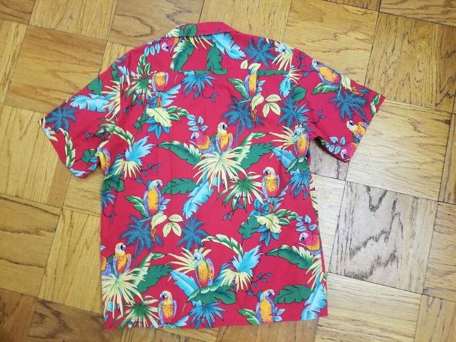 Vintage Vintage Rjc Shirt Red Hawaiian S S Floral Macaw Bird Grailed