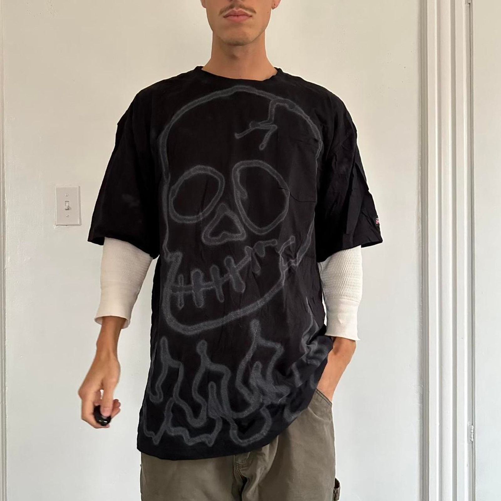Dickies Y2K Dickies Wire Grunge Skull Tattoo Flames Skate Tee Size US XL / EU 56 / 4 - 6 Thumbnail