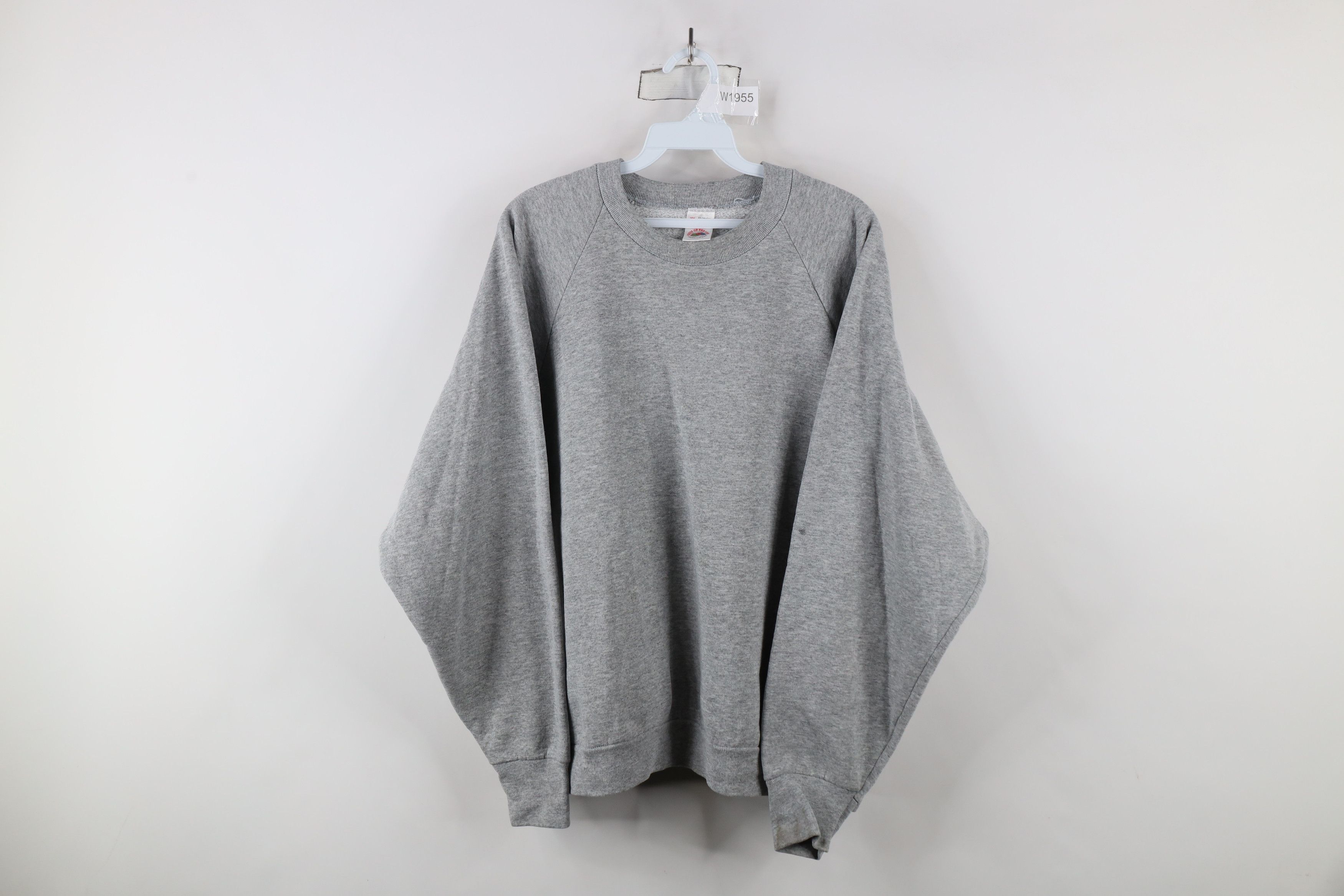 Vintage Vintage 90s Streetwear Crewneck Sweatshirt Heather Gray Size XXL / US 16-18 / IT 52-54 - 1 Thumbnail
