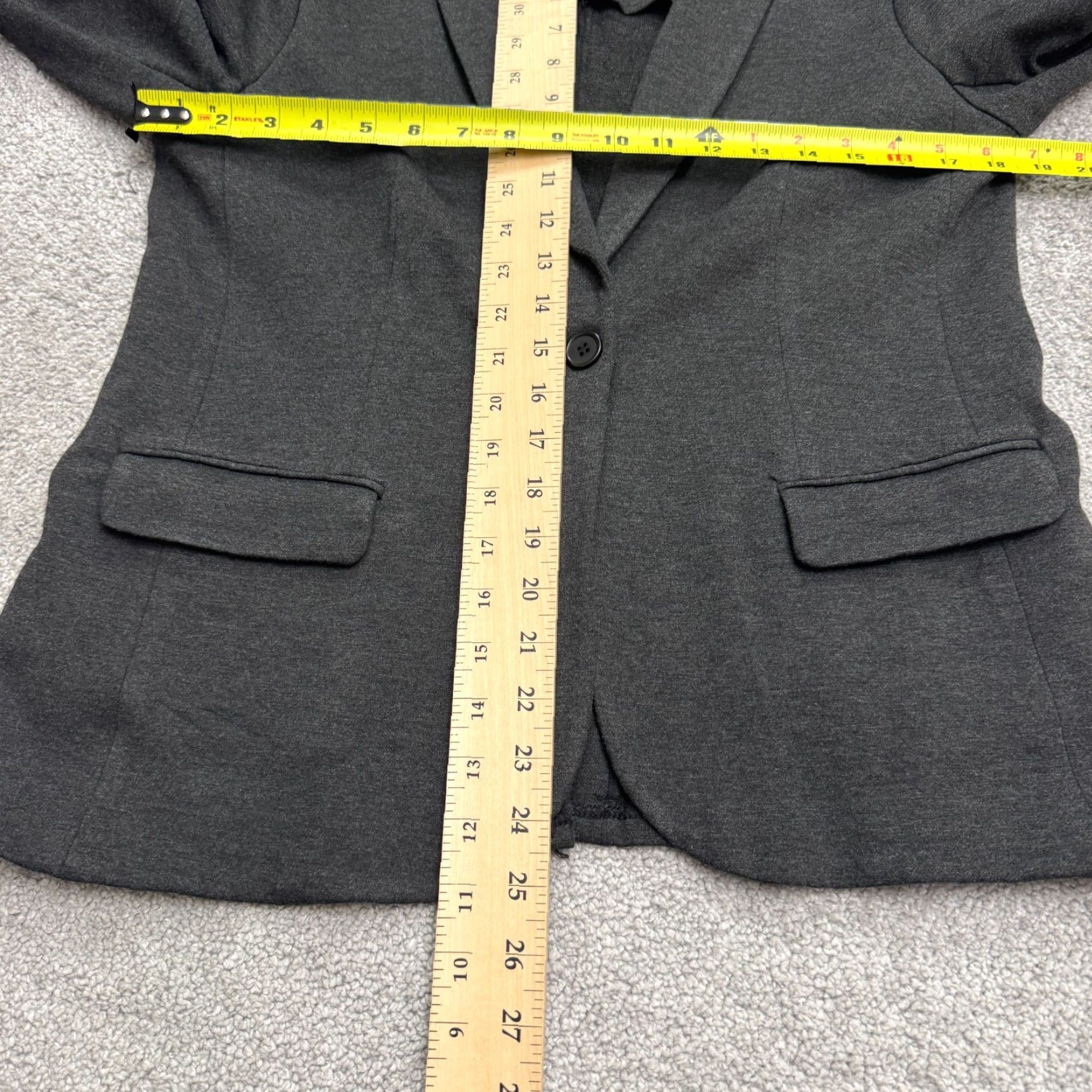 Vintage Tahari Women's Blazer Jacket S Dark Gray Single Button Unlined Classic Work Dressy Office Size S / US 4 / IT 40 - 6 Thumbnail
