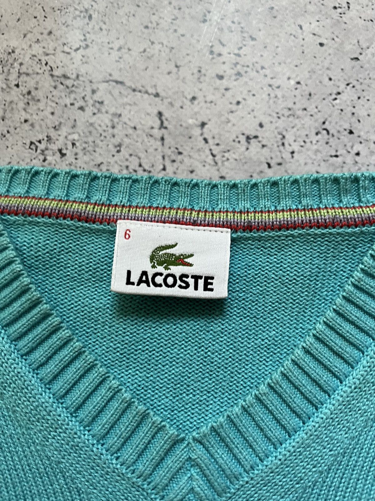 Lacoste Vintage Lacoste V-neck Sweater Knitwear Luxury Y2K USA Size US L / EU 52-54 / 3 - 6 Thumbnail