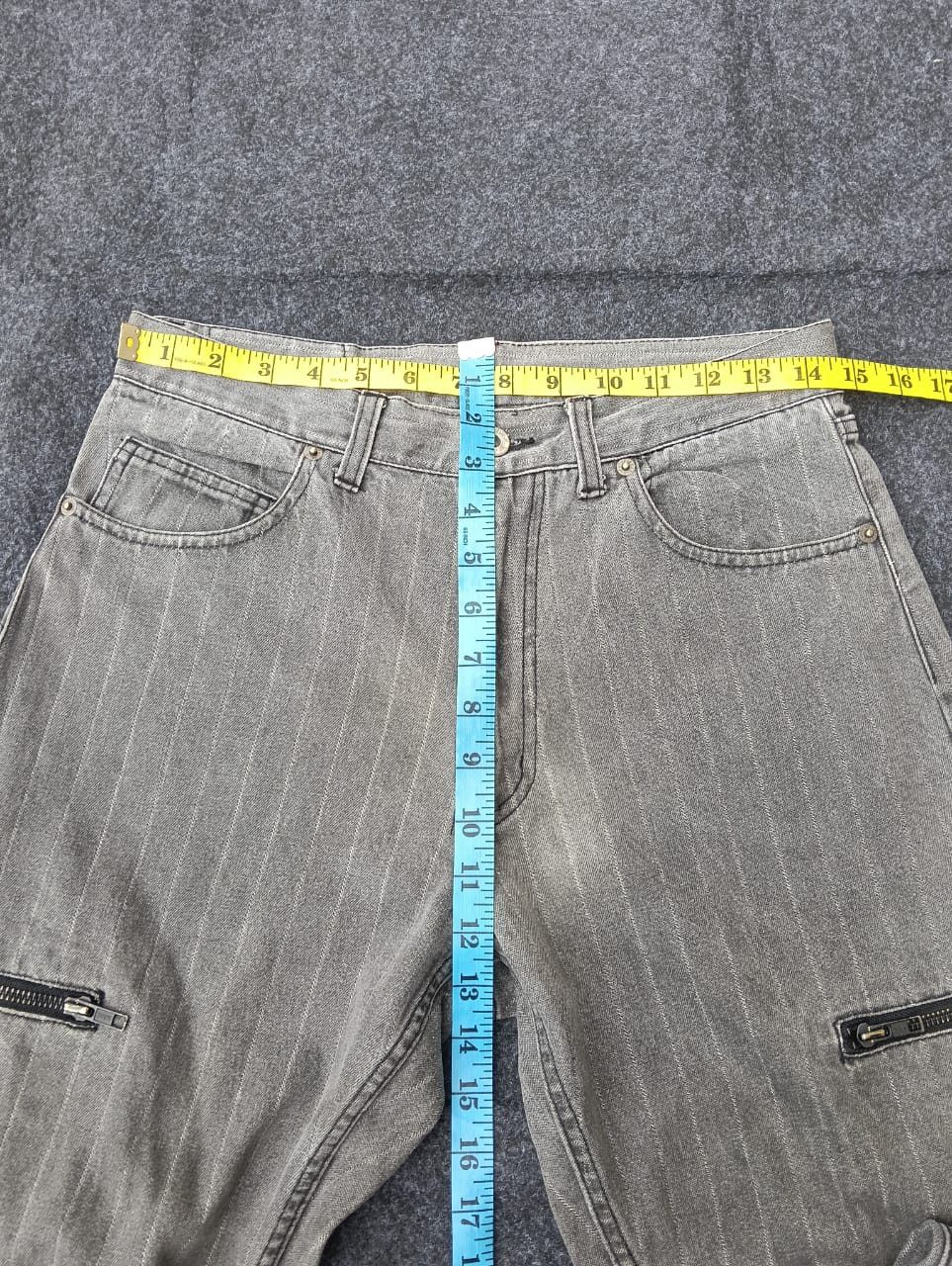 PPFM PPFM wide Leg pinstripe Denim pants with side zipper pocket Size US 29 - 6 Thumbnail