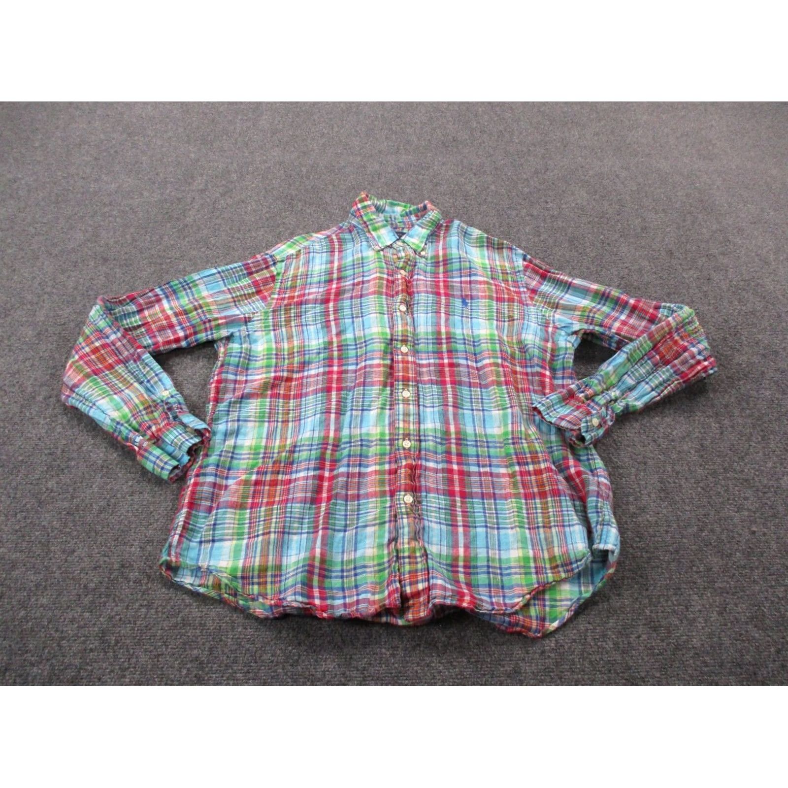 Ralph Lauren Ralph Lauren Polo Shirt Mens L Multicolor Knit Linen Size 42R - 2 Thumbnail