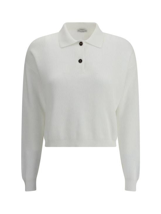 Brunello Cucinelli BRUNELLO CUCINELLI Women Sweater M19194705 C159 WHITE Size M / US 6-8 / IT 42-44 - 1 Thumbnail