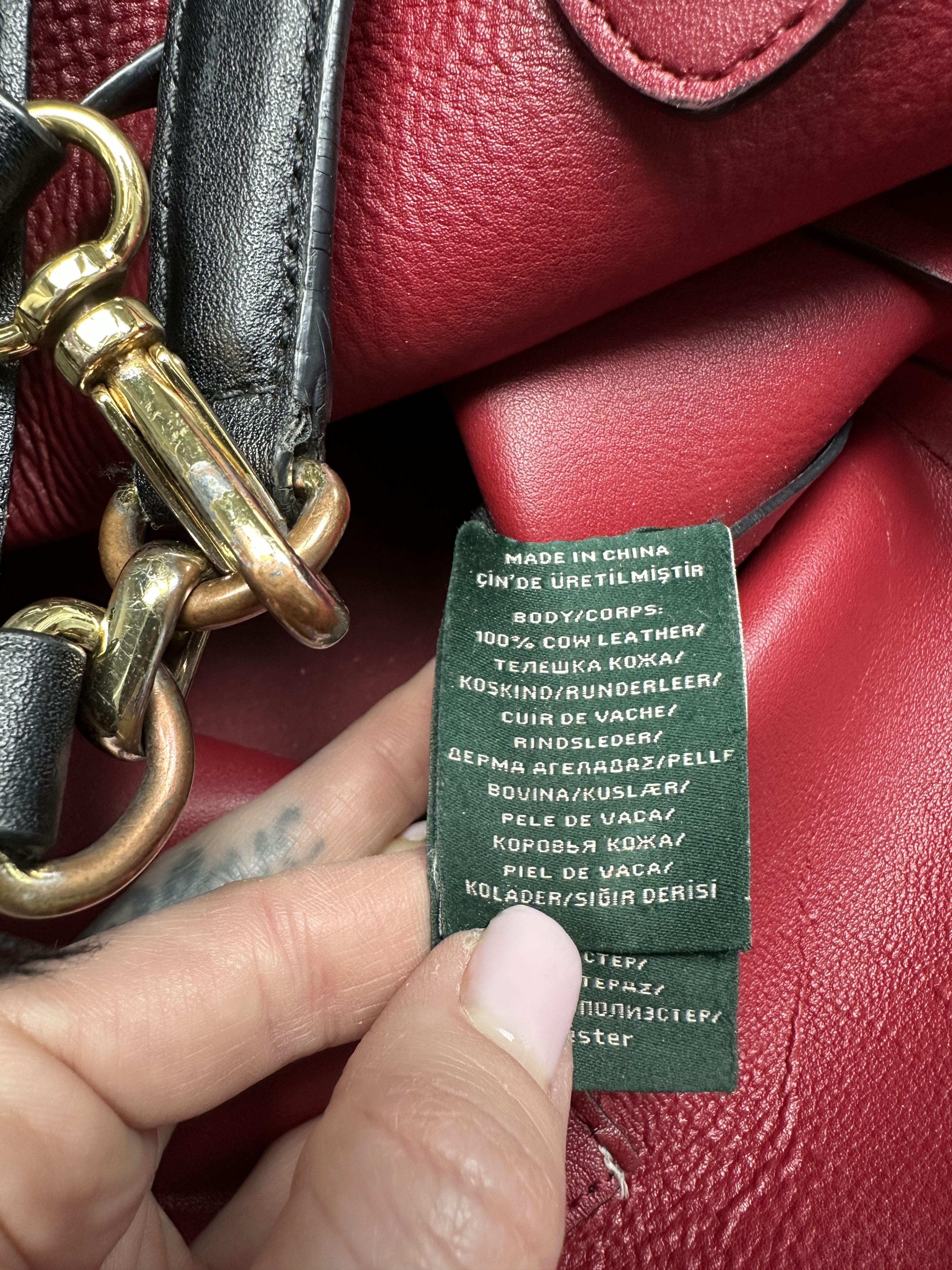 Polo Ralph Lauren Polo Ralph Lauren Womens Cow Leather Shoulder Bag Handbag Size ONE SIZE - 9 Thumbnail
