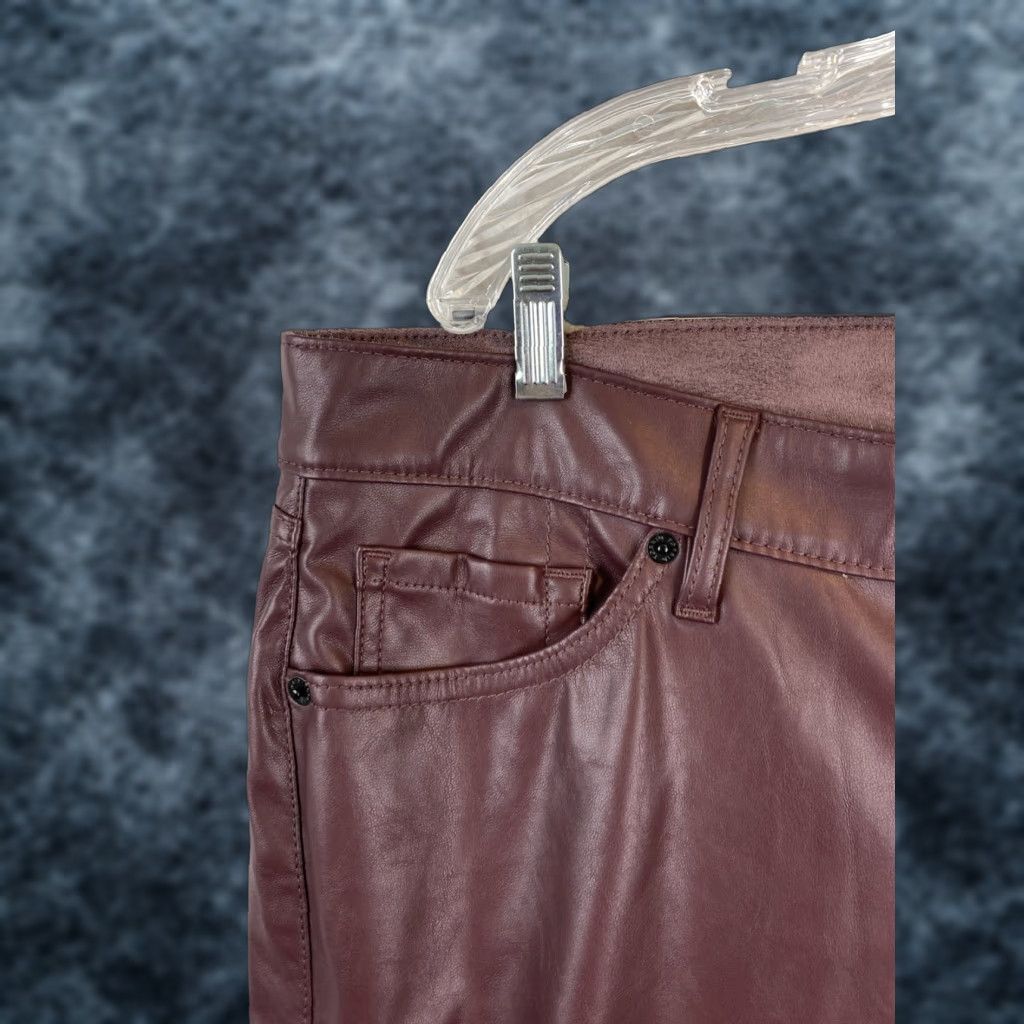 Torrid Torrid Feel the Fit Faux Leather Pants Womens 18 Burgundy Soft High Rise Pocket Size 40" / US 18 - 1 Thumbnail