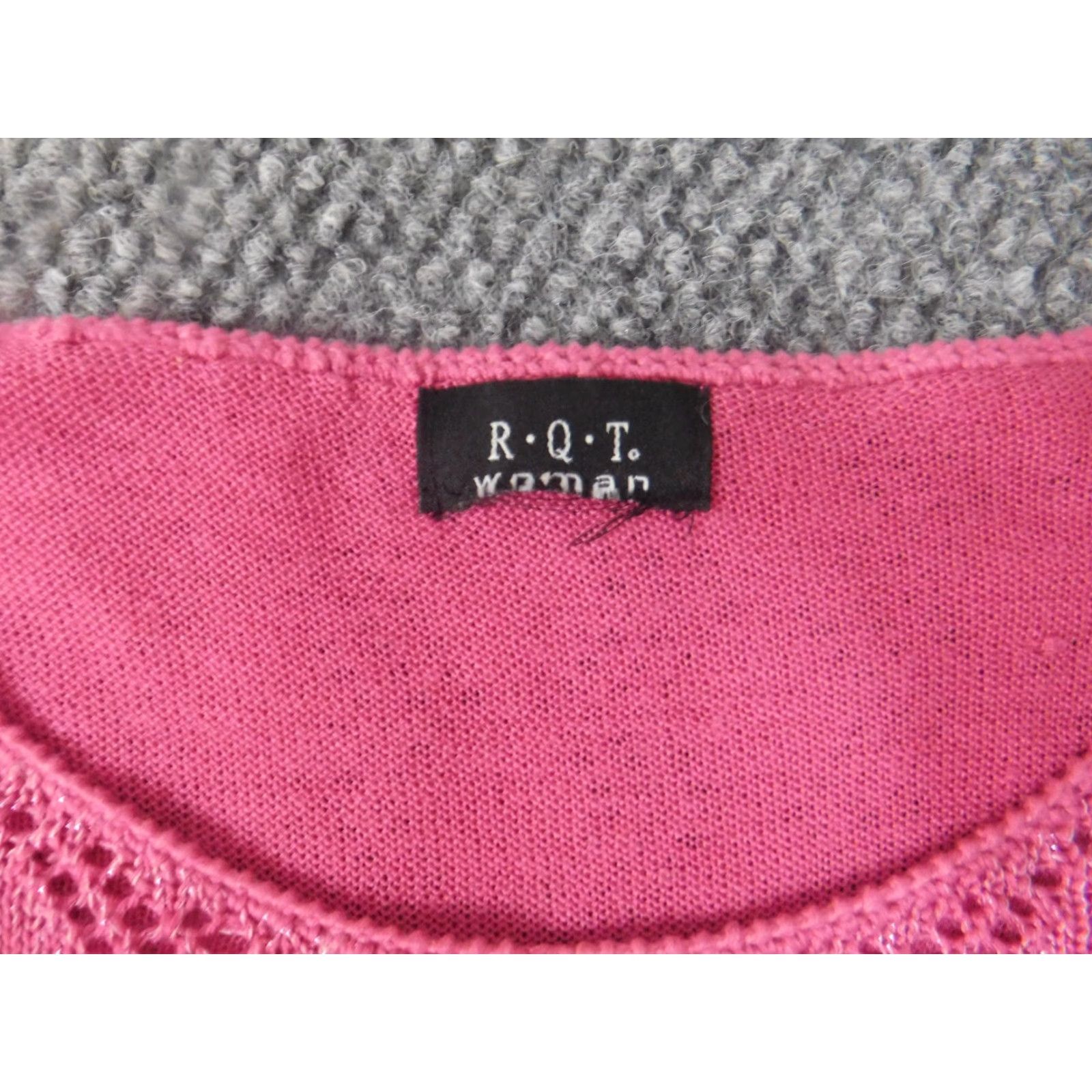Vintage RQT Womens Sweater 2XL Pink Mock Neck Long Sleeve Knit Open Chest Embroidered Pullover Designer Winter Regular Size XXL / US 16-18 / IT 52-54 - 4 Thumbnail