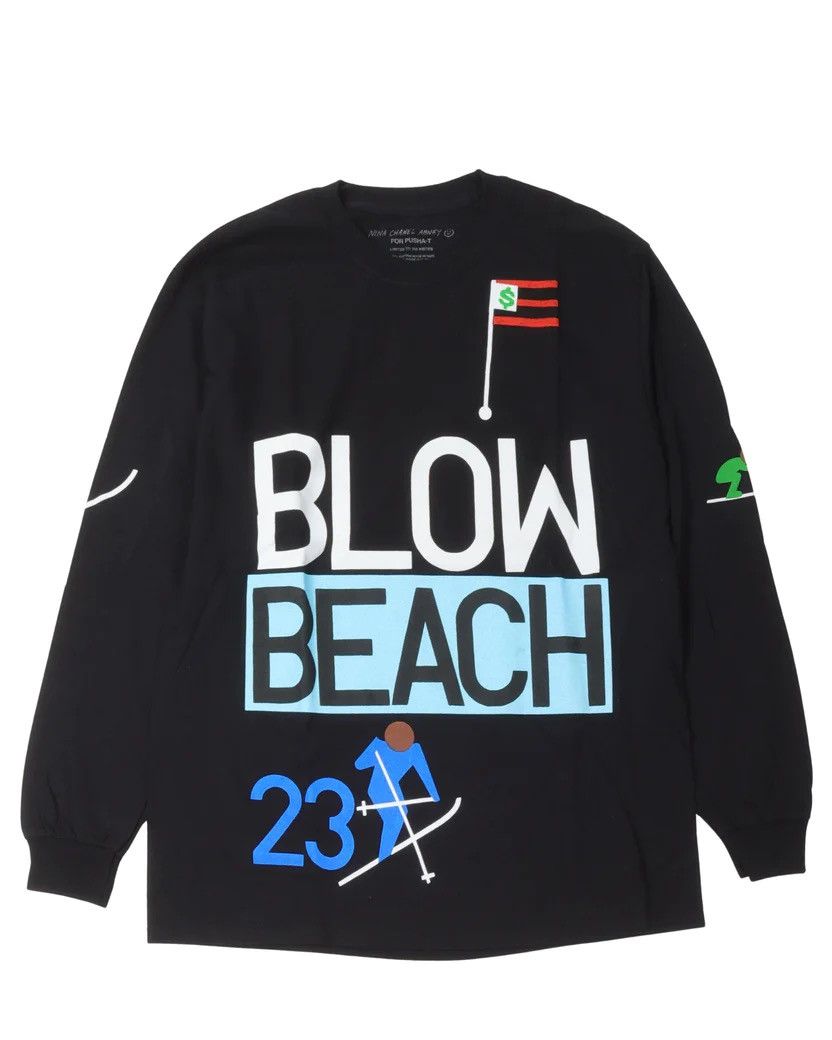 image of Coachella x Pusha T Nina Chanel Abney Pusha T Blow Beach Long Sleeve T-Shirt in Black (Size Medium)