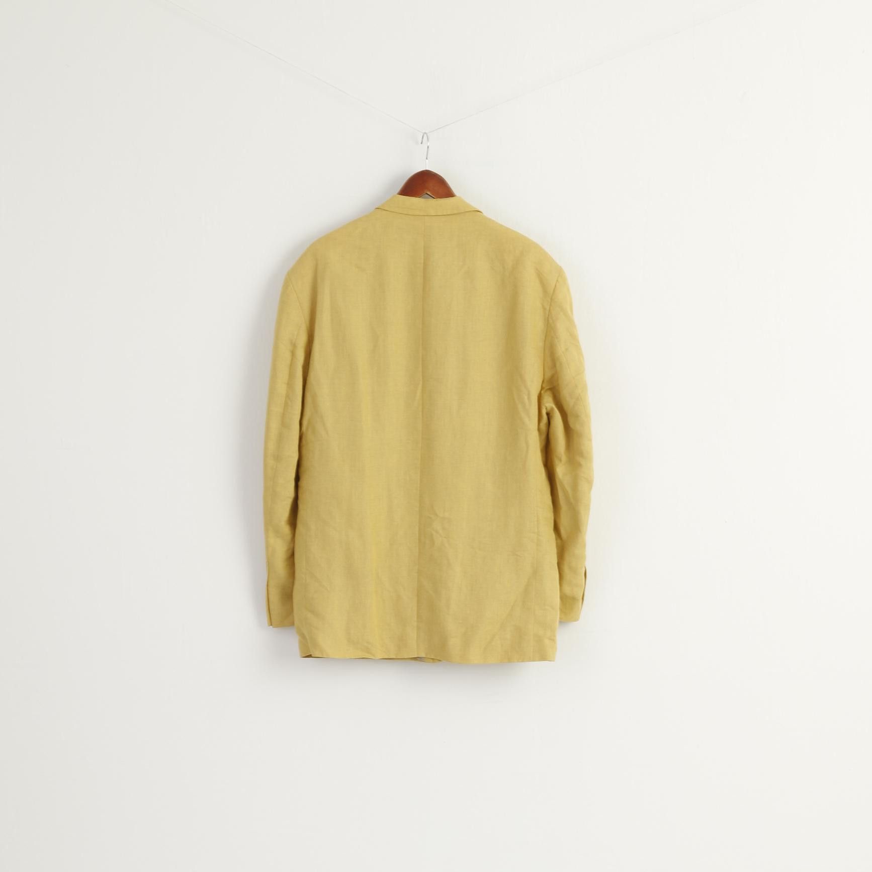 Vintage James B. Cook Men 54 44 Blazer Yellow Vintage Linen 3237 Size 44R - 6 Thumbnail