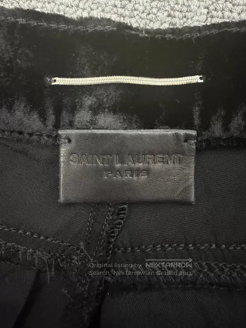 Saint Laurent Paris Saint Laurent Paris Black Velvet Straight Leg Denim Pants Size US 30 / EU 46 - 4 Thumbnail