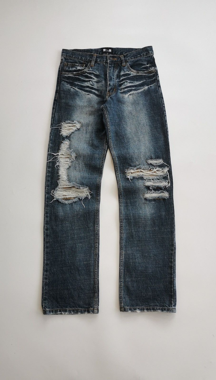 Japanese Brand Nylaus Distressed Patchwork Repaired Denim Jeans Size US 30 / EU 46 - 1 Thumbnail