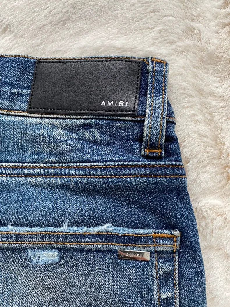 Amiri Amiri Size 32 Washed blue diamond plaid patchwork MX1 jeans Size US 32 / EU 48 - 3 Thumbnail