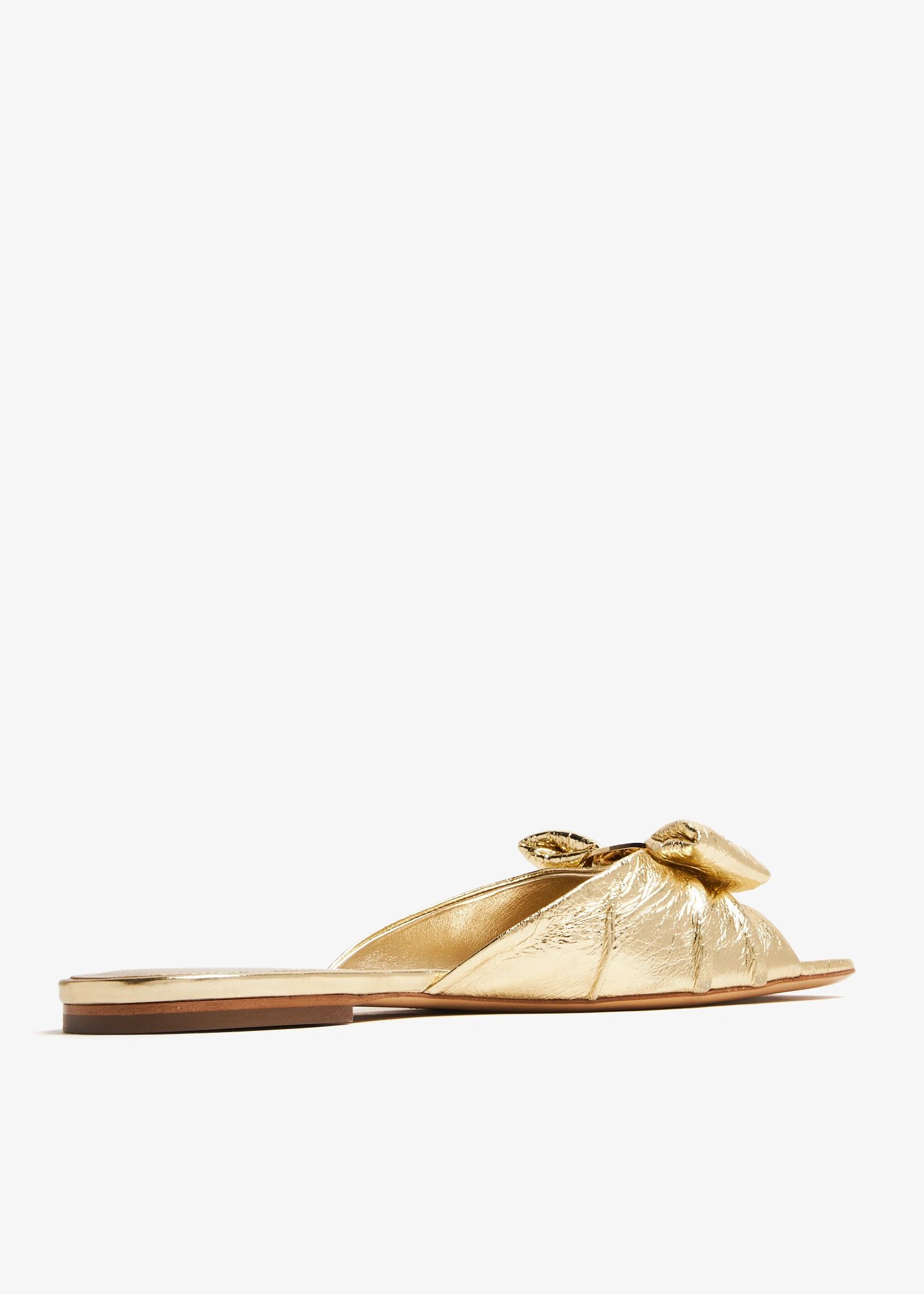 Salvatore Ferragamo o1s1rm0526 Vara Bow Slides in Gold Size US 8 / IT 38 - 4 Thumbnail