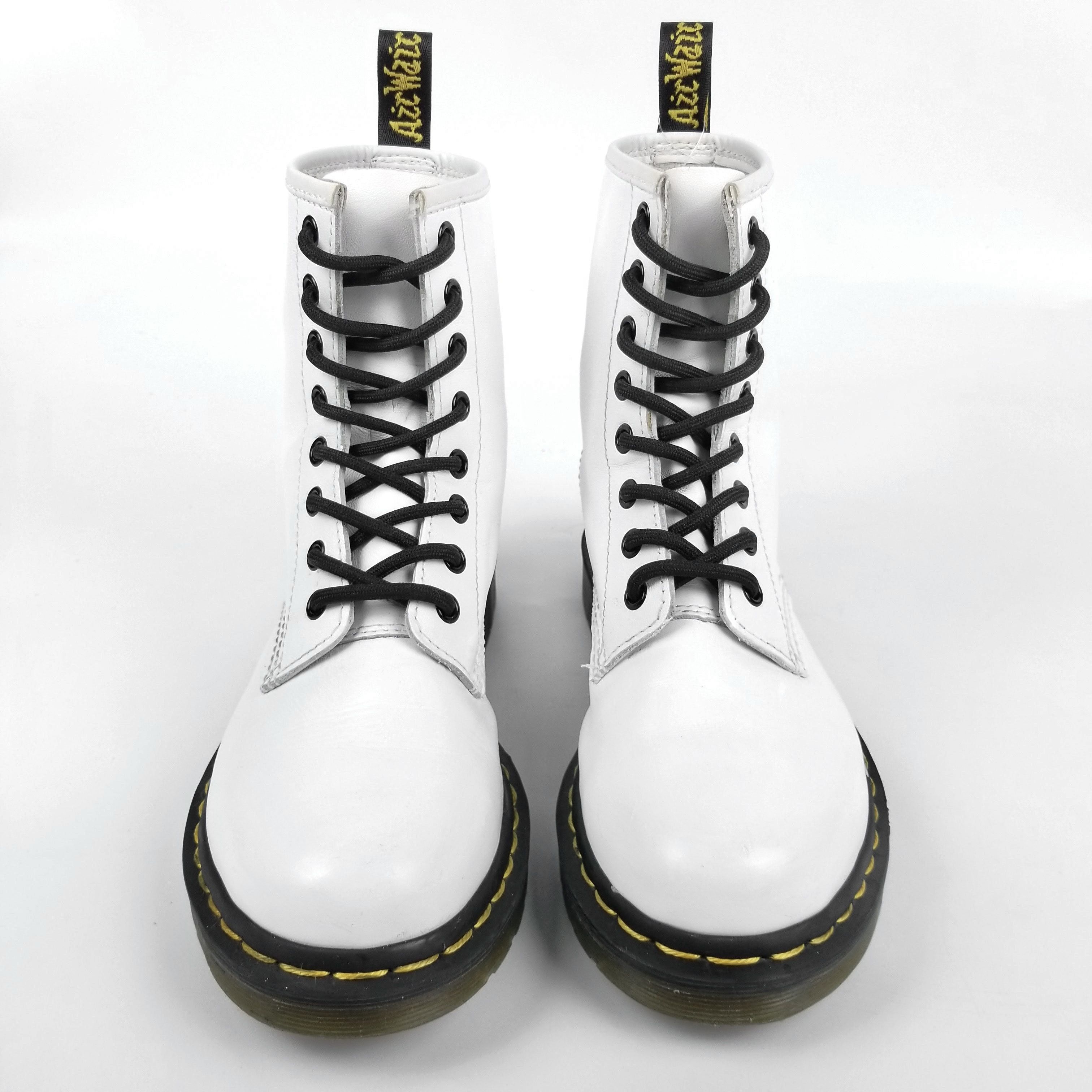 Combat Boots Lacing Dr Martens Martens 1460W White Leather