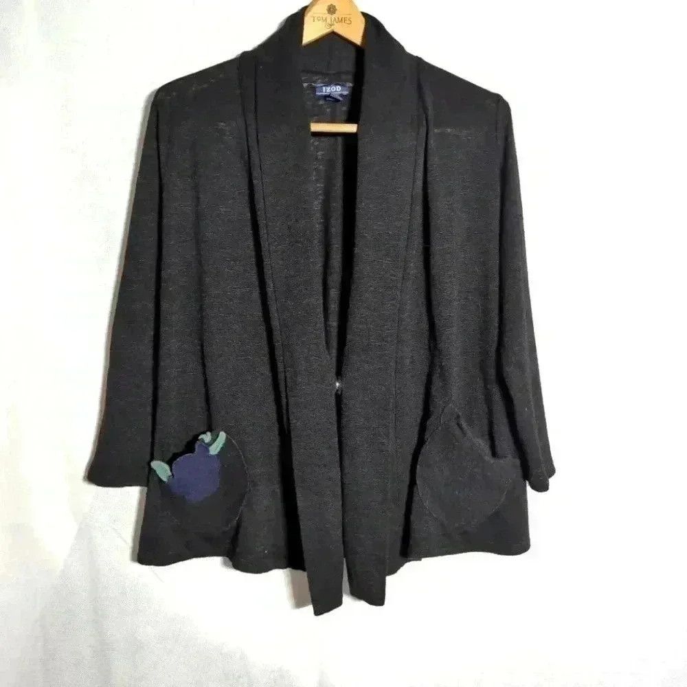 Izod Izod Ladies single snap Jacket Blue Flower details sz M Size M / US 6-8 / IT 42-44 - 1 Thumbnail