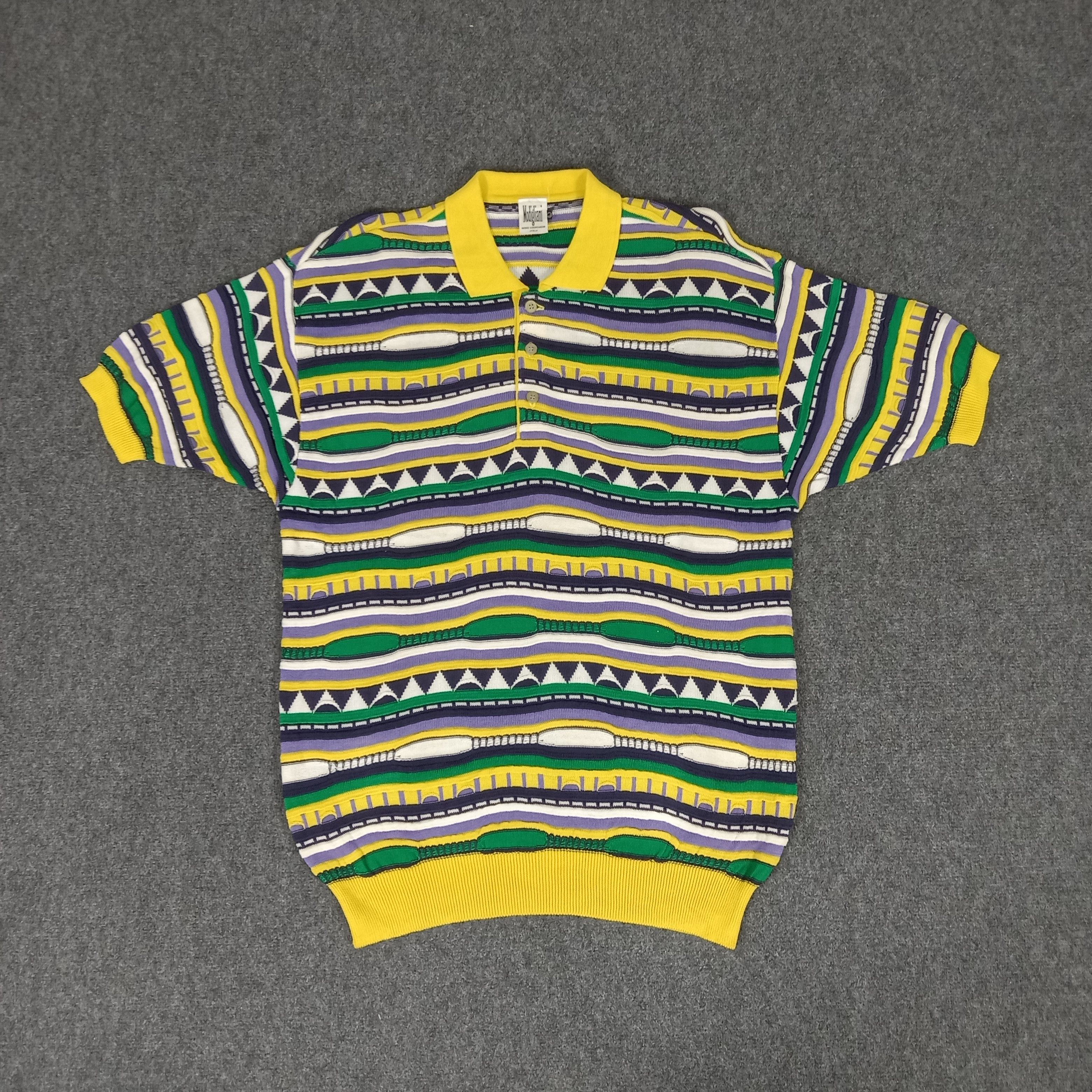 Coogi × Gypsy × Vintage Modigliani Knitted Hippie Style Polo Shirt Size US L / EU 52-54 / 3 - 1 Thumbnail
