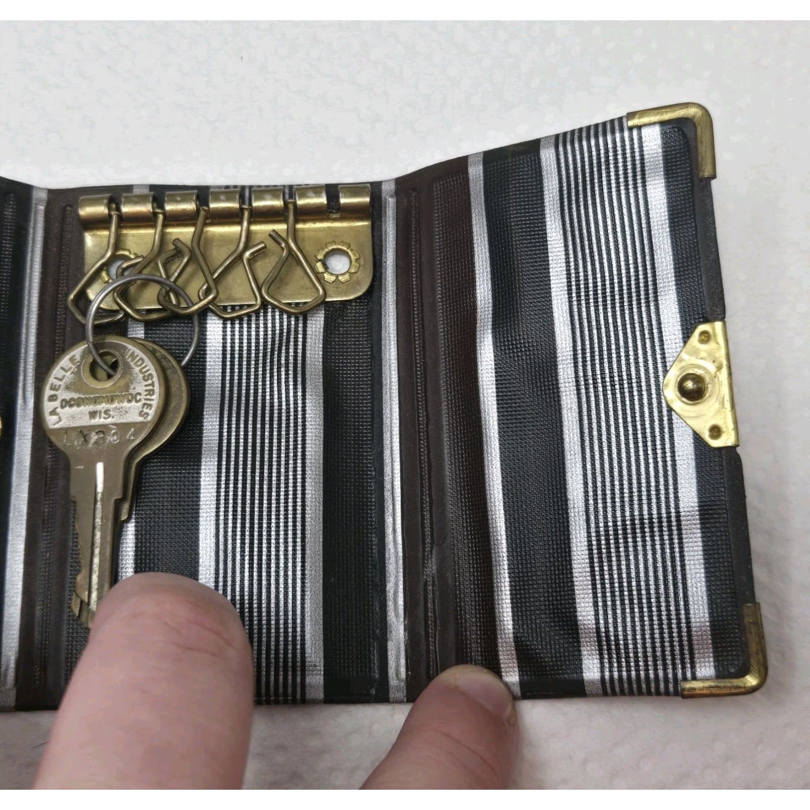 CO VINTAGE Black Leather Key Case Promo Giveaway G.L. Fisher & Co Men Size ONE SIZE - 6 Thumbnail