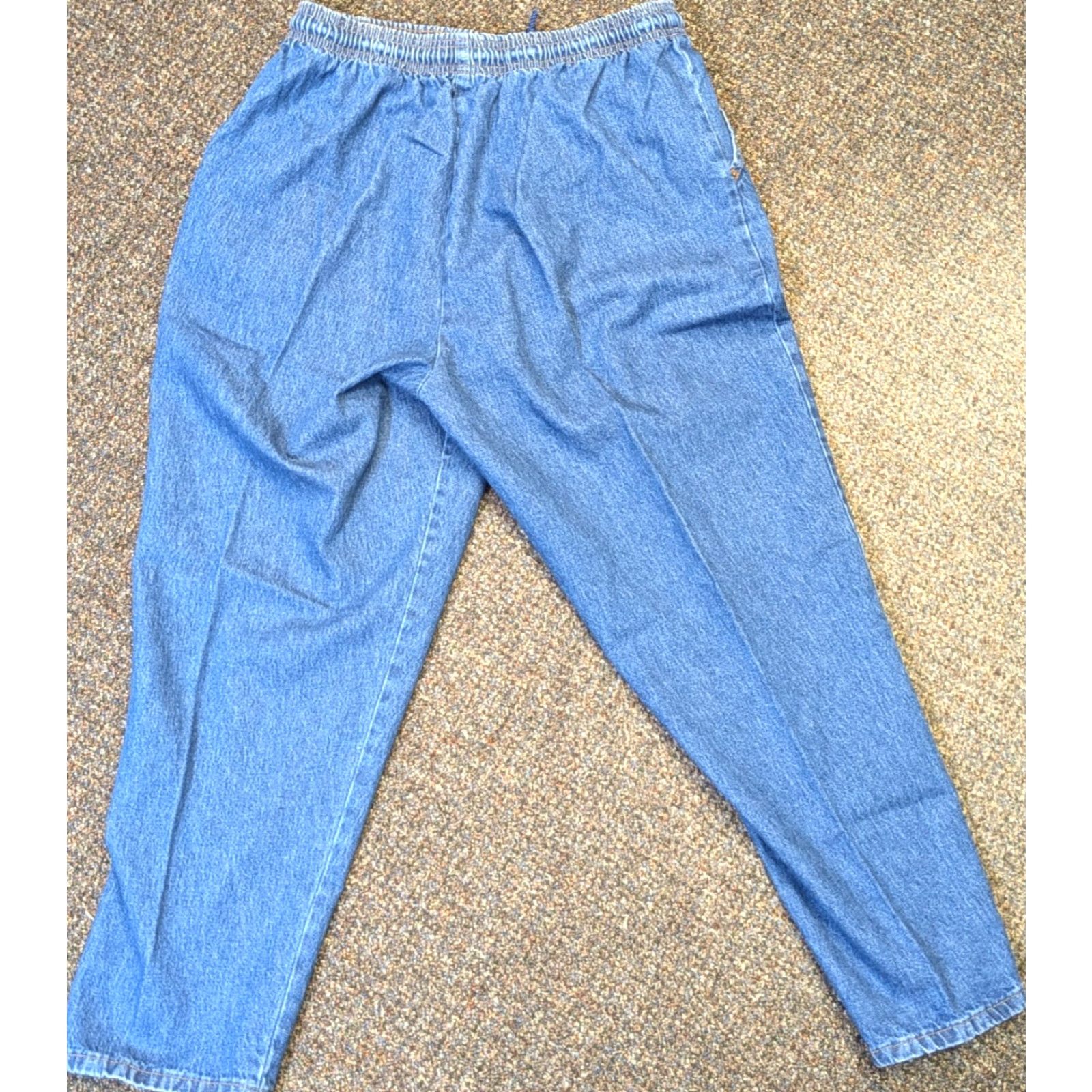 Vintage VINTAGE Bobbie Brooks Jeans Female 18P Petite Elastic Waist Pull On Dark Stonewash Stretch Jegging blue Size 40" / US 18 - 6 Thumbnail