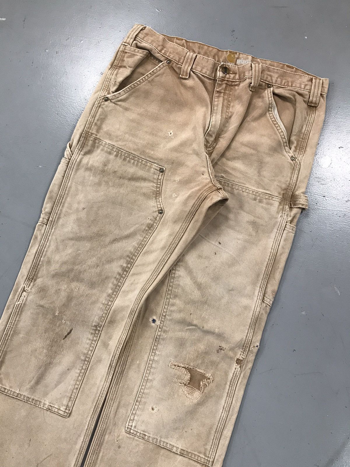 Carhartt × Vintage Vintage 90s Carhartt b136 BRN double knee denim Size US 34 / EU 50 - 2 Thumbnail