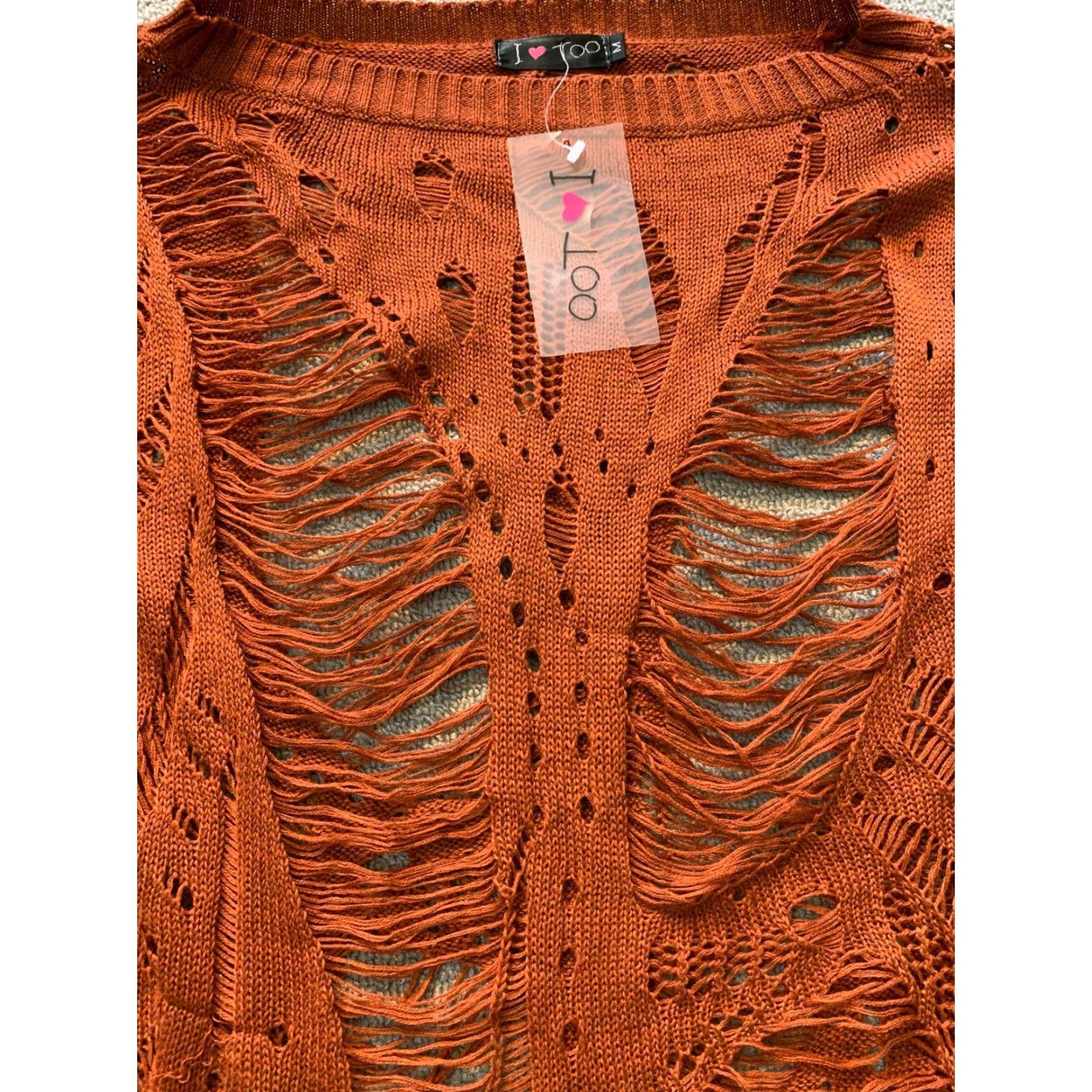 Vintage I Heart Too Long Sleeve Womens M Sweater Brown Size M / US 6-8 / IT 42-44 - 2 Thumbnail