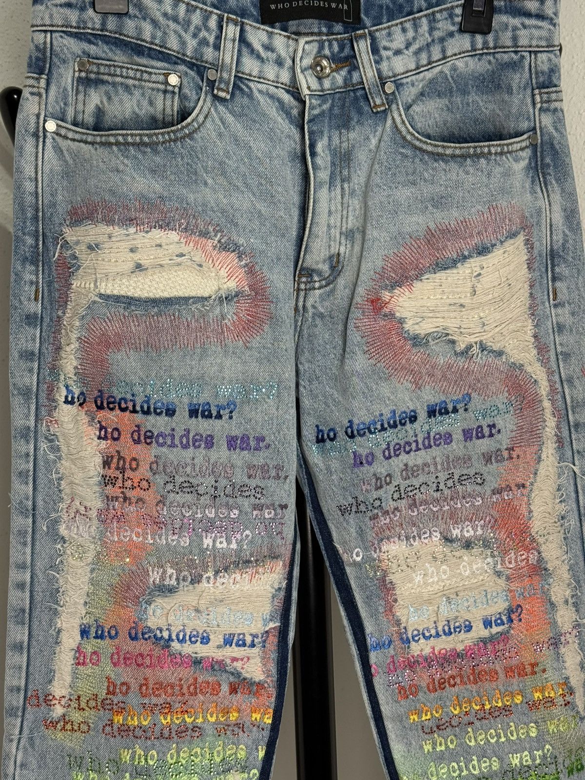 Who Decides War Who Decides War ROYGBIV Scripture Jeans Size US 30 / EU 46 - 3 Thumbnail