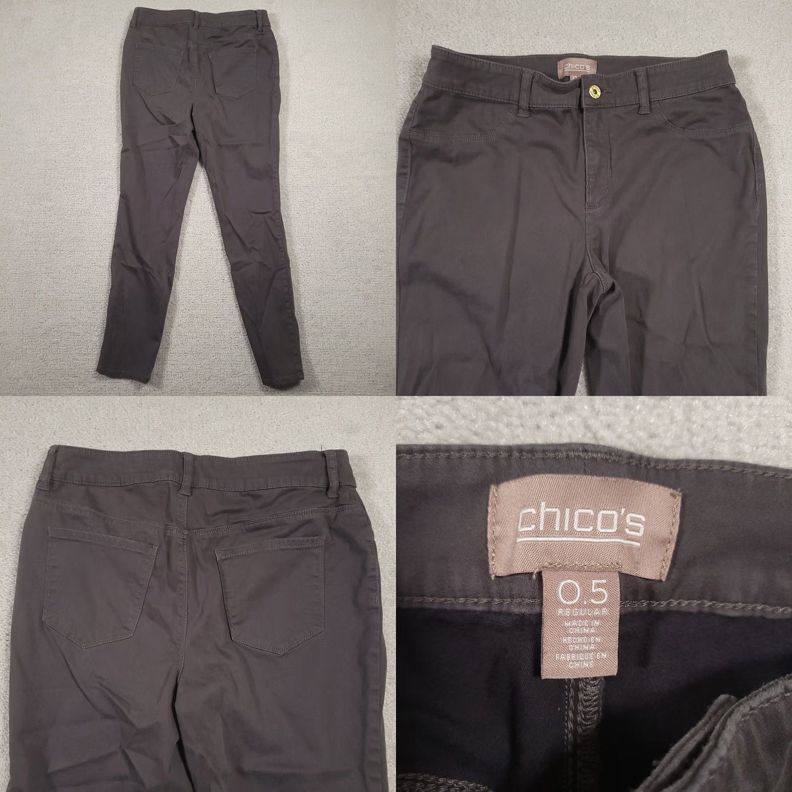 Vintage Chicos Skinny Jeans Womens Size XS Gray Stretch Chico Size 0.5 Jeans Regular 30 in Inseam 29.5 in Gray Denim Size 26" / US 2 / IT 38 - 8 Thumbnail