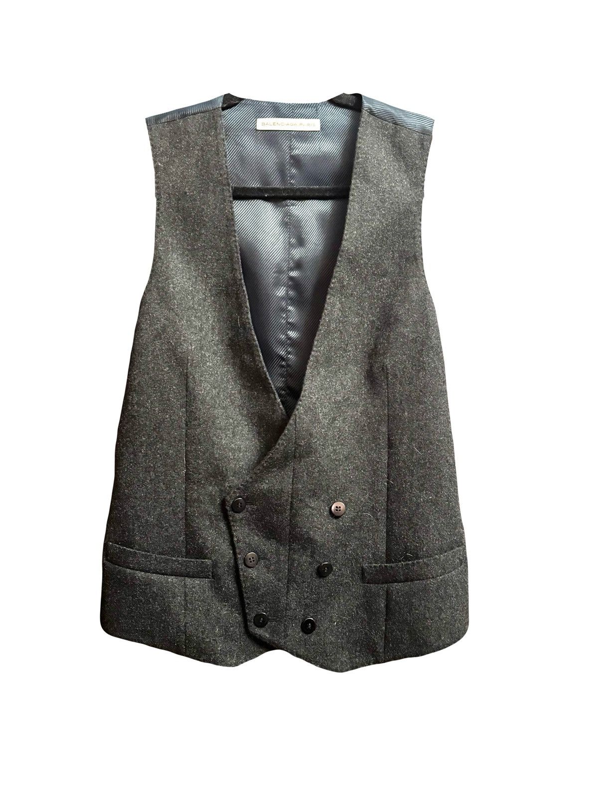 Balenciaga balenciaga vintage 2007 grey wool vest 46 men Size US S / EU 44-46 / 1 - 1 Thumbnail