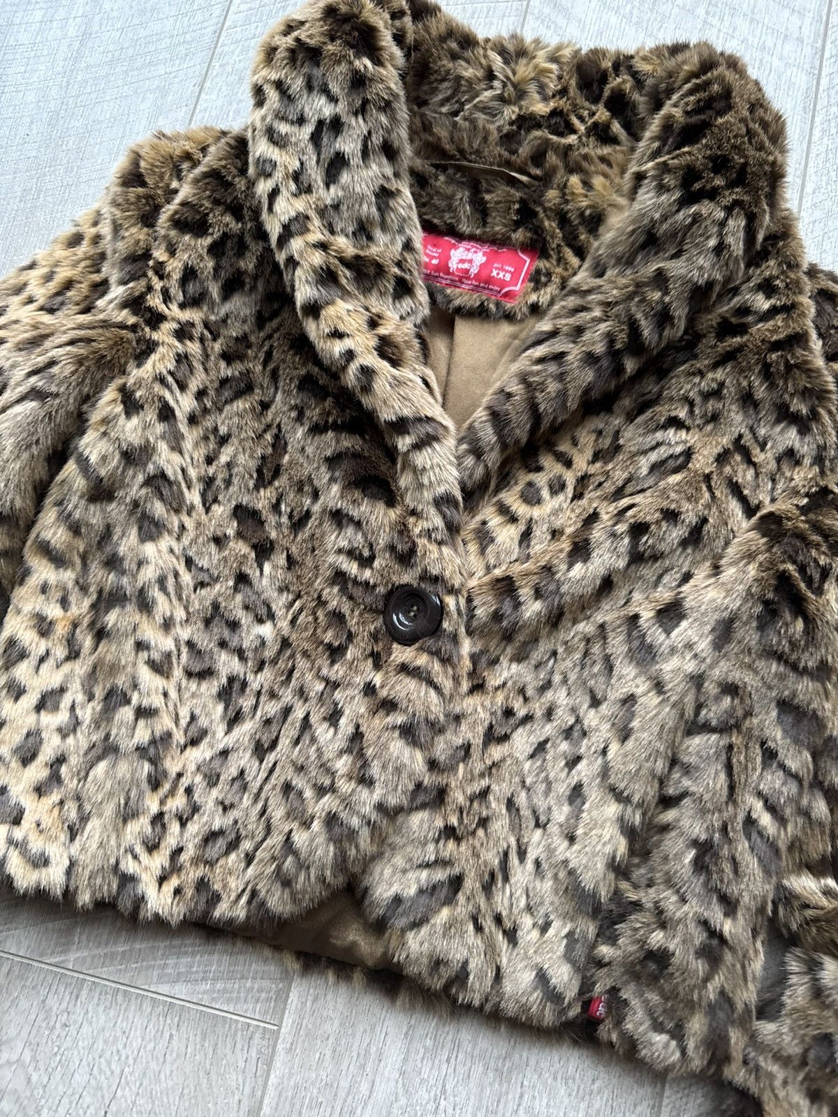 If Six Was Nine VINTAGE EDC LEOPARD FRANCE Y2K HYSTERYC MOHAIR FUR COAT Size S / US 4 / IT 40 - 4 Thumbnail