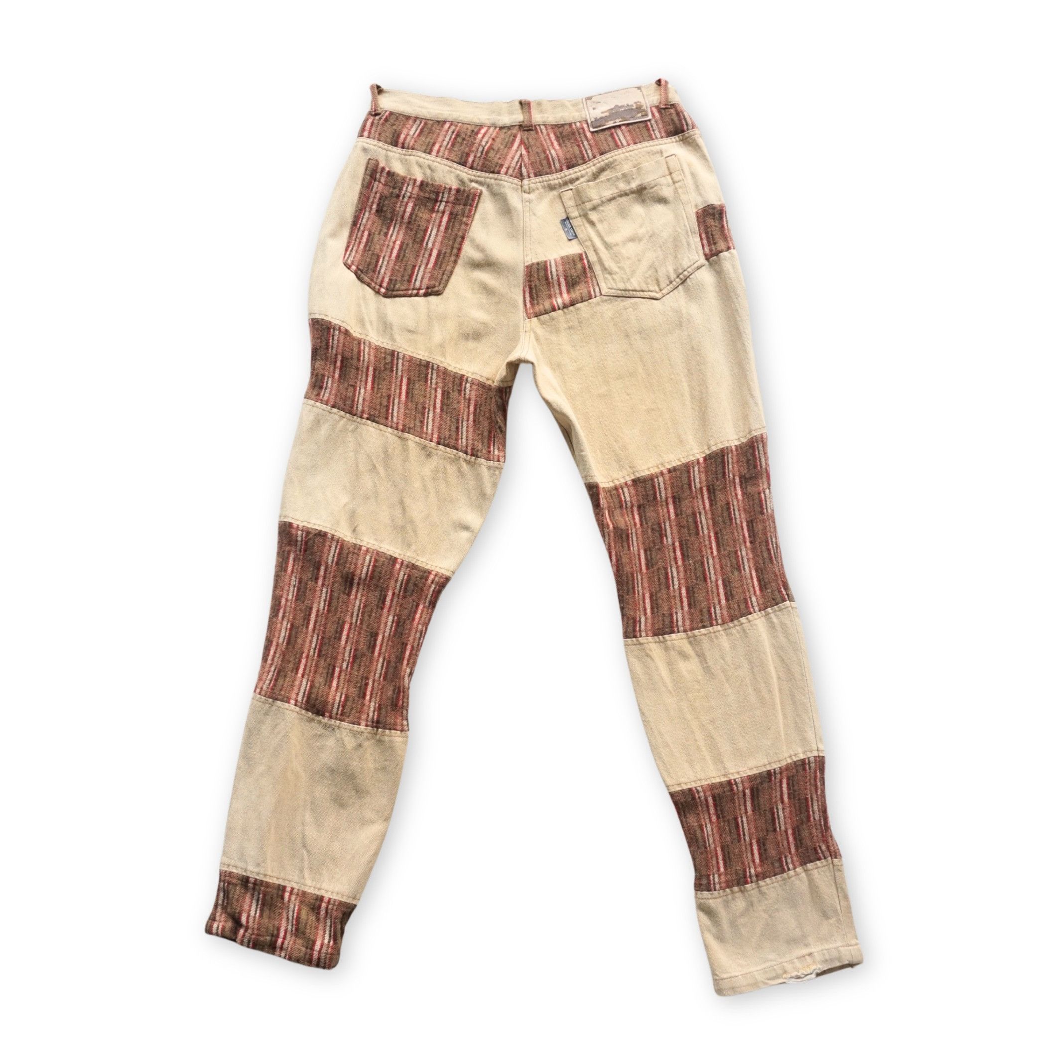 Japanese Brand GIGGLYROY Cotton & Wool Patchwork Jeans Size US 31 - 3 Thumbnail