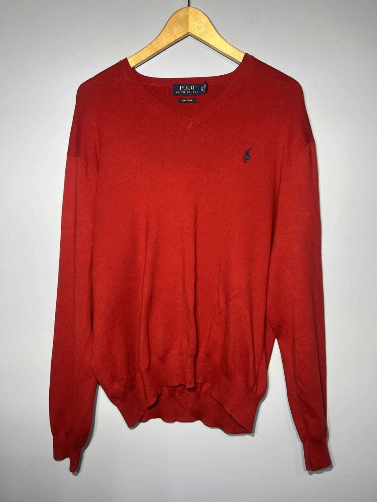 Polo Ralph Lauren Polo Ralph Lauren Pima Cotton Men's V-Neck Embroidered Logo Size US XL / EU 56 / 4 - 4 Thumbnail