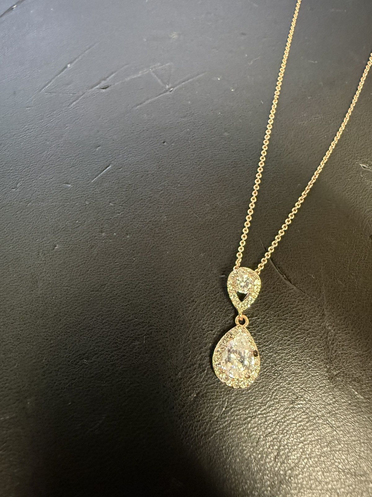Swarovski rose gold tear drop necklace from swarovski Size ONE SIZE - 3 Thumbnail
