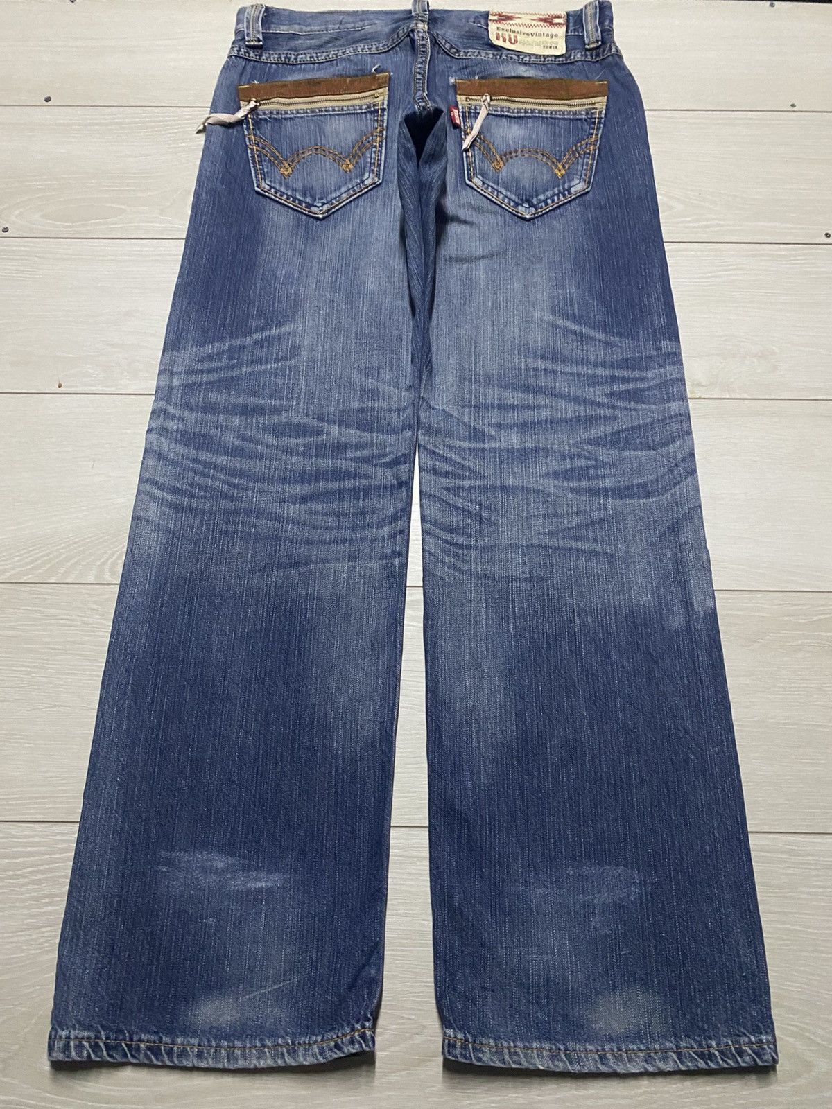 Edwin Vintage Edwin XV Fade Made Wash Distressed Baggy Jeans Size US 35 - 2 Thumbnail
