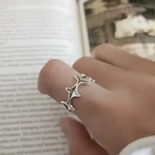 Jewelry Minimalist Irregular Stars Opening Ring Size ONE SIZE - 3 Thumbnail