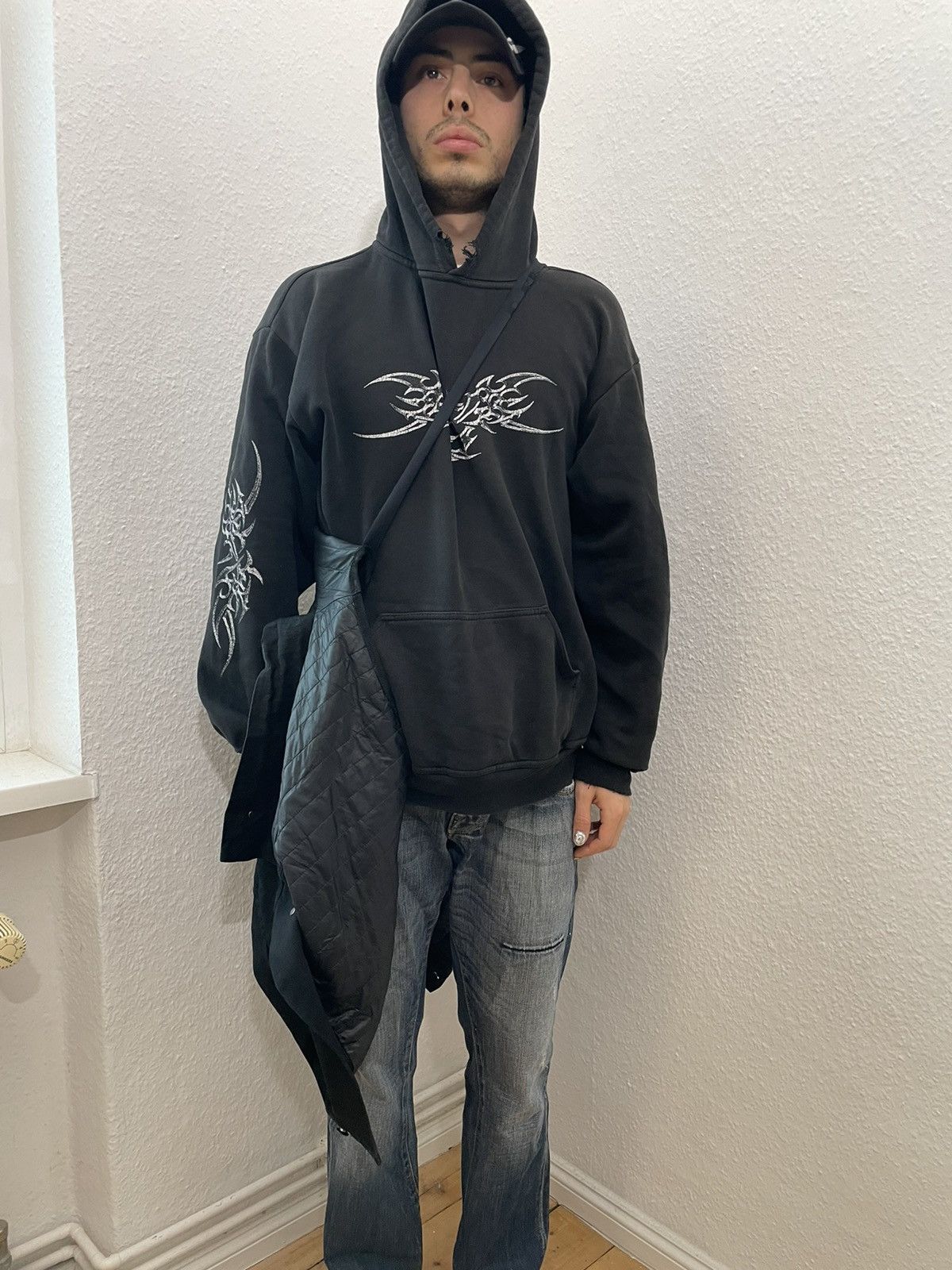 image of Rick Owens x Rick Owens Drkshdw Archive Tunnel Vest - Shoulder Strap in Black, Men's (Size Medium)