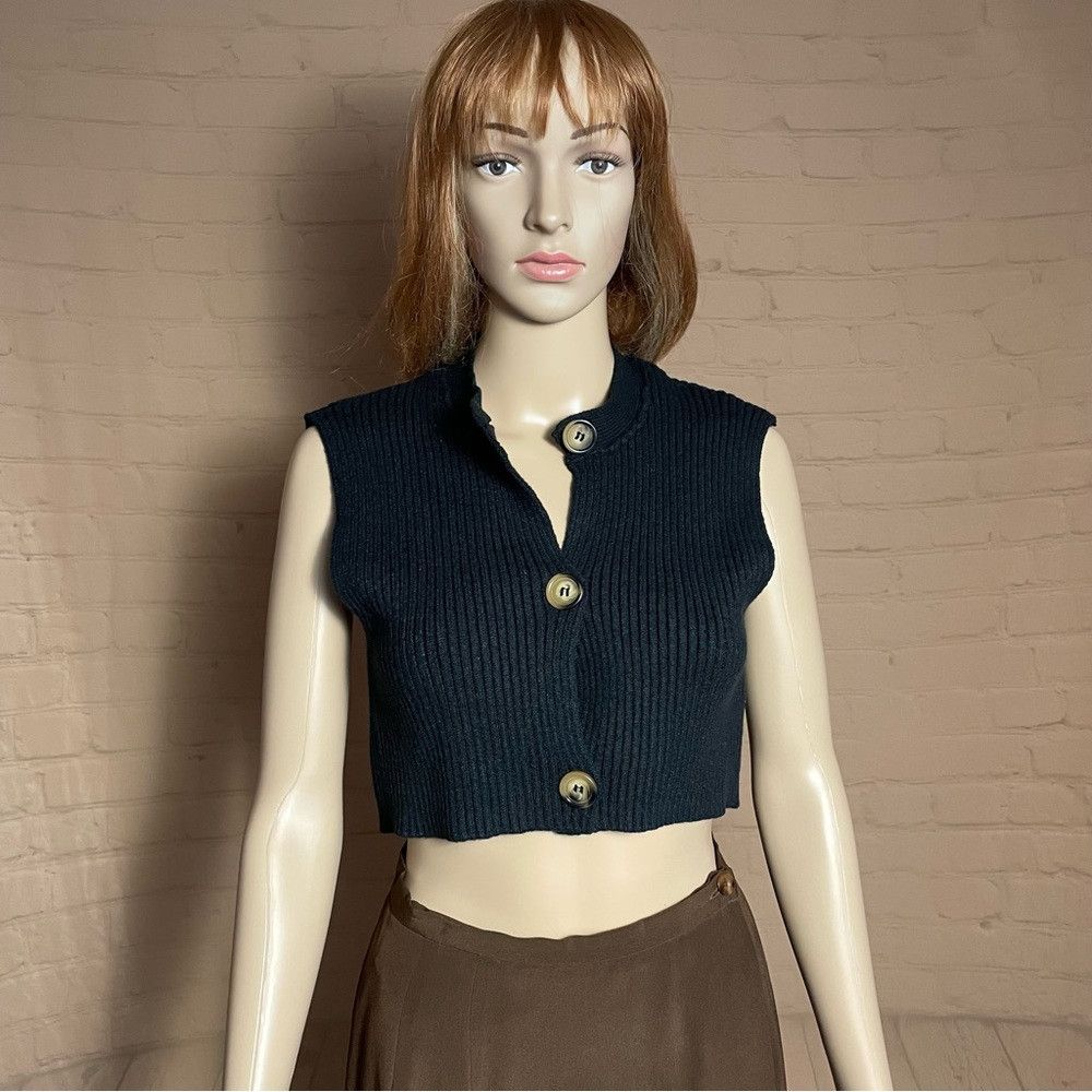 Free People NWT New $68 Free People Naiome Rib Micro Black Vest Size S Size S / US 4 / IT 40 - 8 Thumbnail