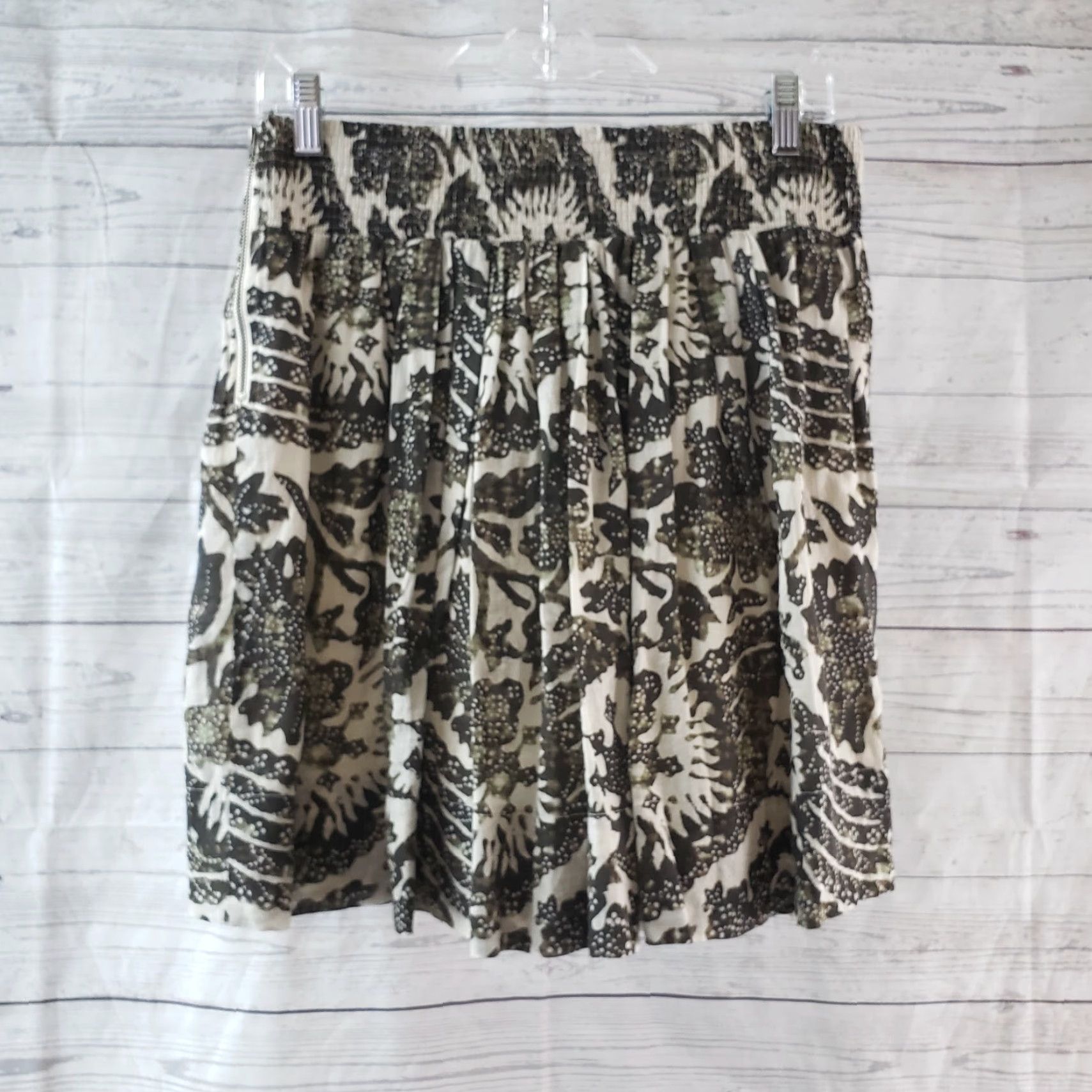 Banana Republic VINTAGE Banana Republic Womens Skirt Sz Medium Brown Green Side Zip Cotton Size 32" / US 10 / IT 46 - 2 Thumbnail