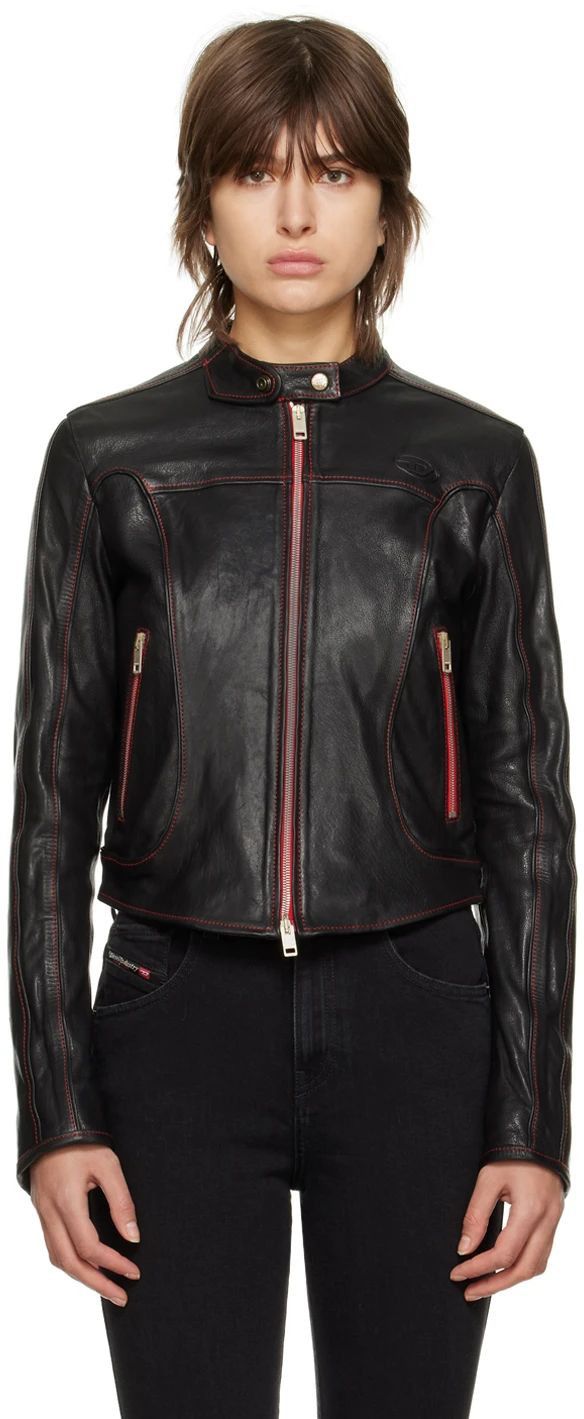 Diesel Diesel Black Leather L-Fox-A Size S / US 4 / IT 40 - 9 Thumbnail