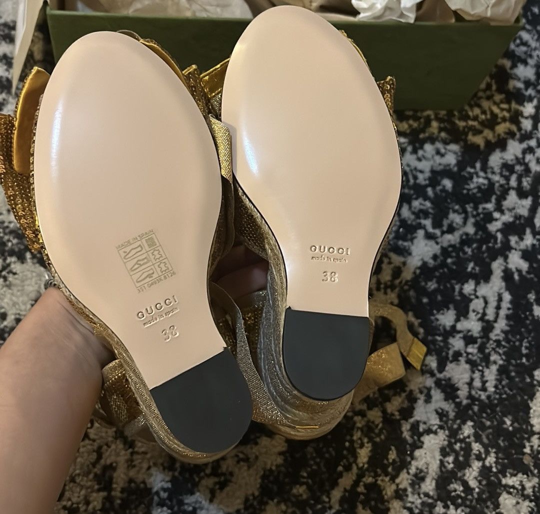 Gucci Gucci Gold Sequin Espadrilles Sandals Size US 8 / IT 38 - 4 Thumbnail