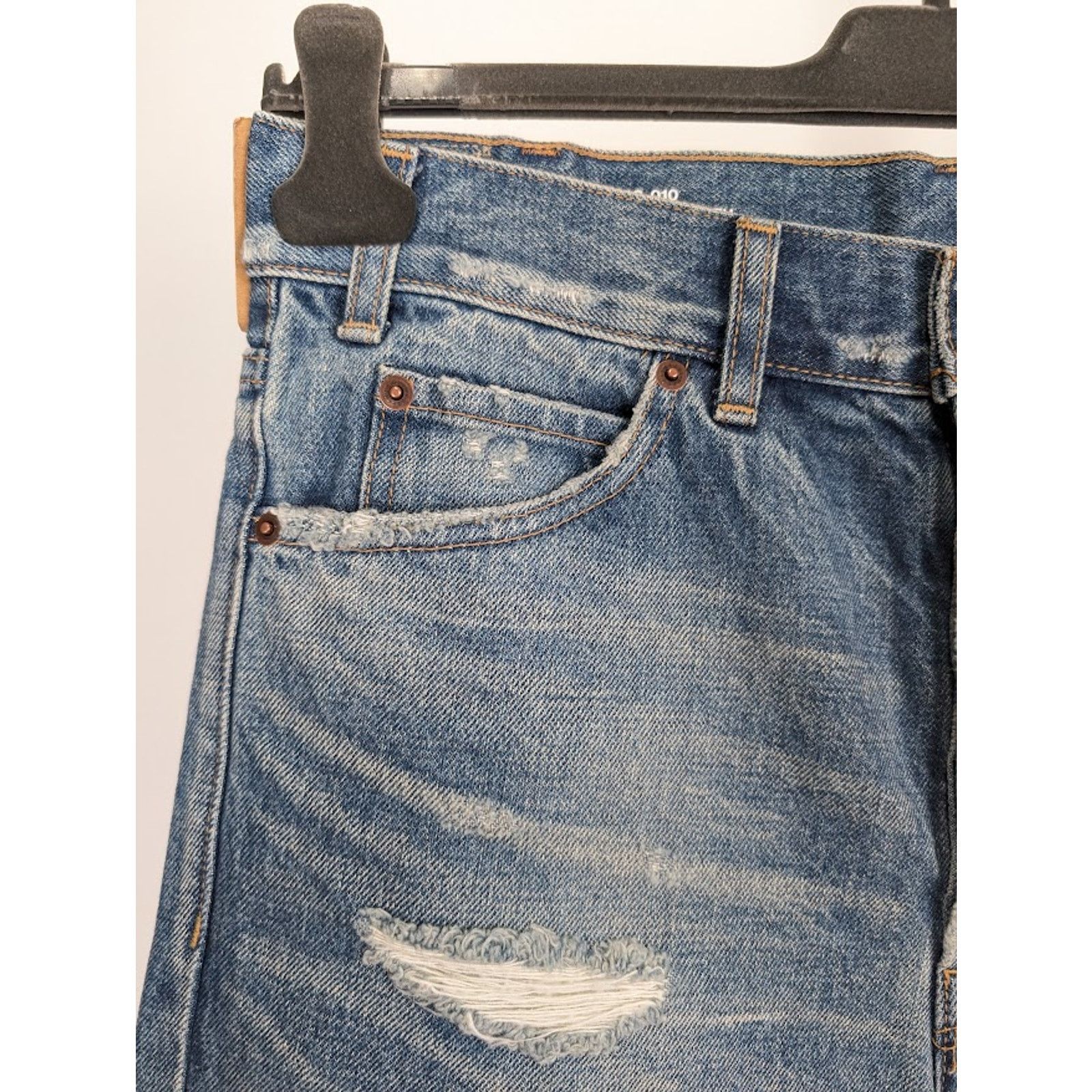Celine o1rshd1 Denim Short Kurt Destroy in Rigid Indigo Size US 31 - 7 Thumbnail