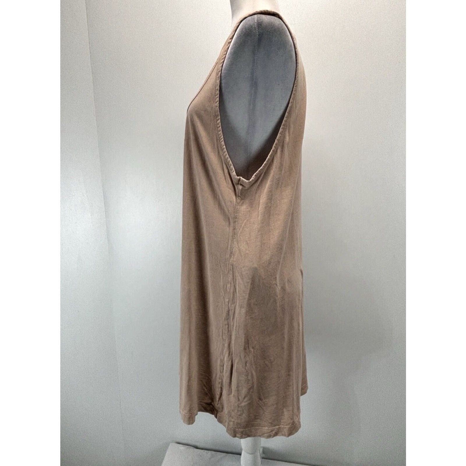 Zara Zara Tank Dress Women's Large Tan Sleeveless Short Casual Size 36" / US 14 / IT 50 - 2 Thumbnail