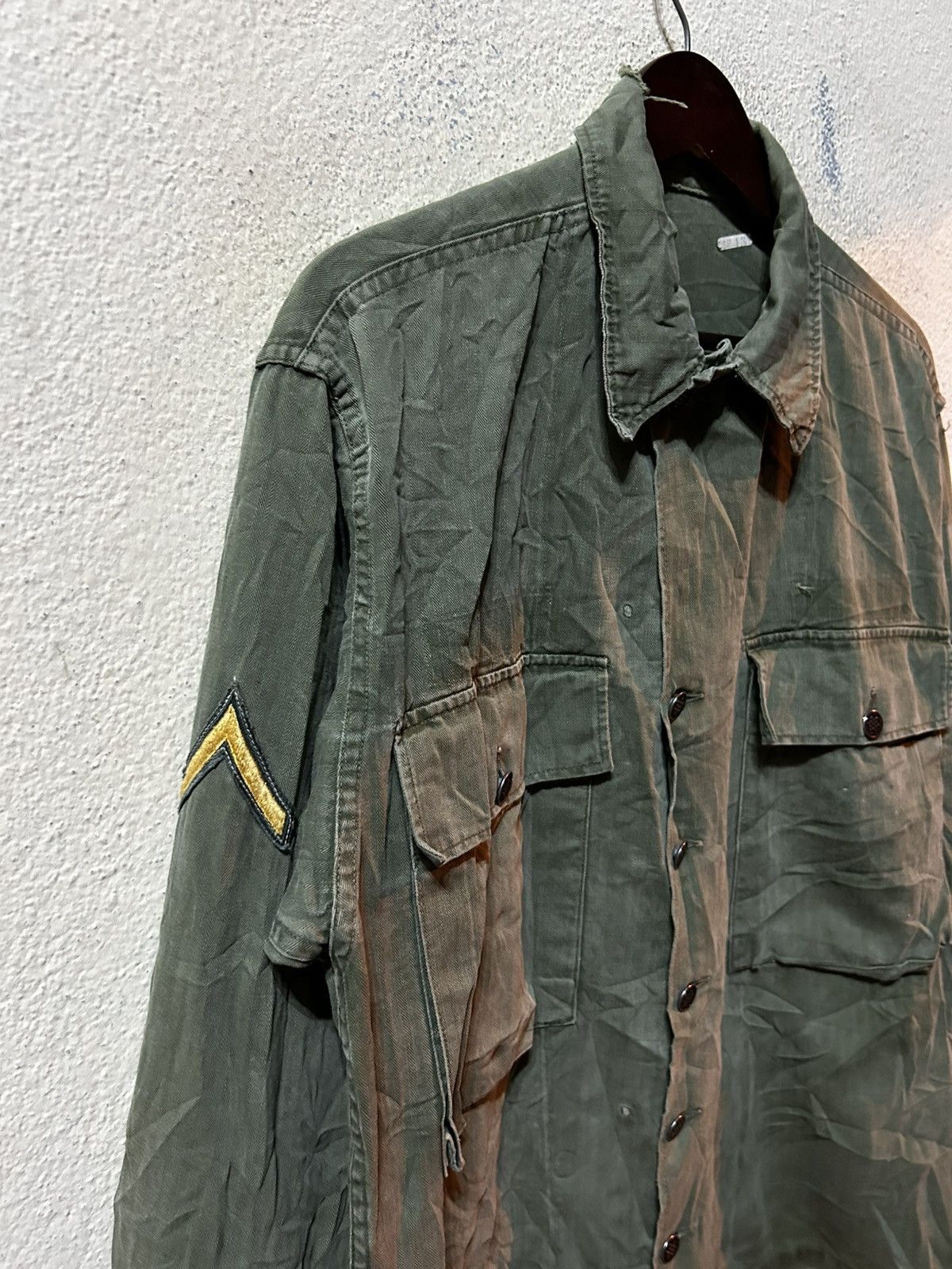 Vintage Vintage 40’s WW2 US ARMY HBT 13 STARS MILITARY SHIRT Size US L / EU 52-54 / 3 - 3 Thumbnail